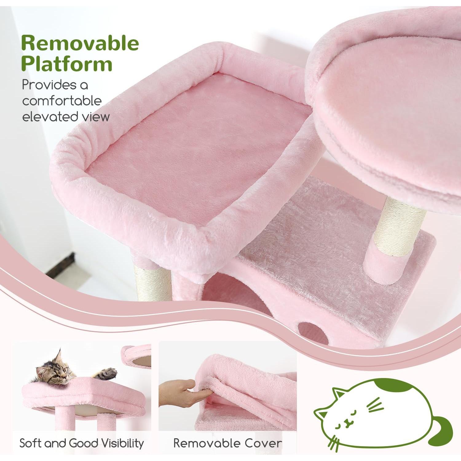 Árbol para Gatos Globlazer Rosa 178 cm Multi-Nivel con Cuevas
