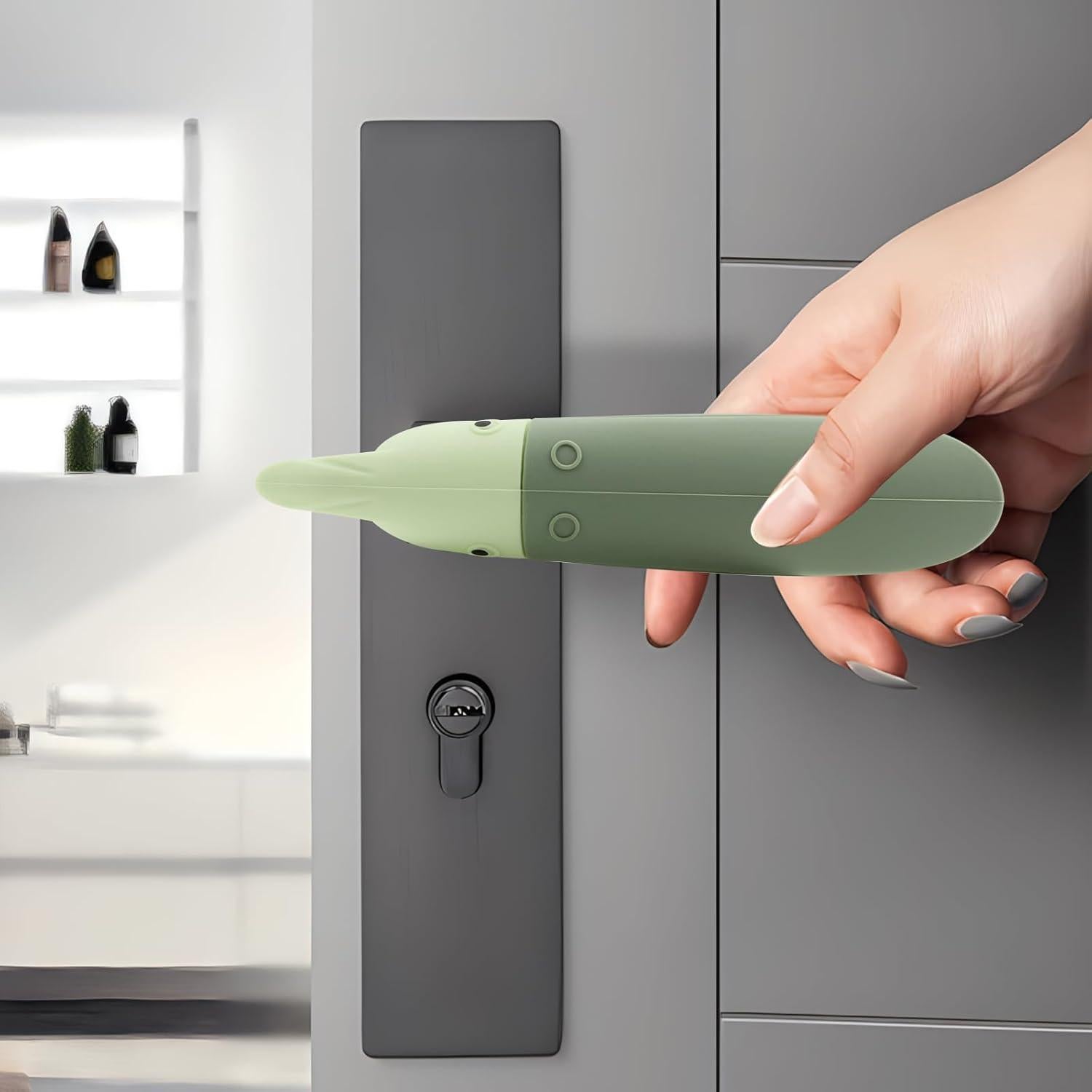 Funda de Mango de Puerta VinBee de Silicona Verde - 2 Piezas