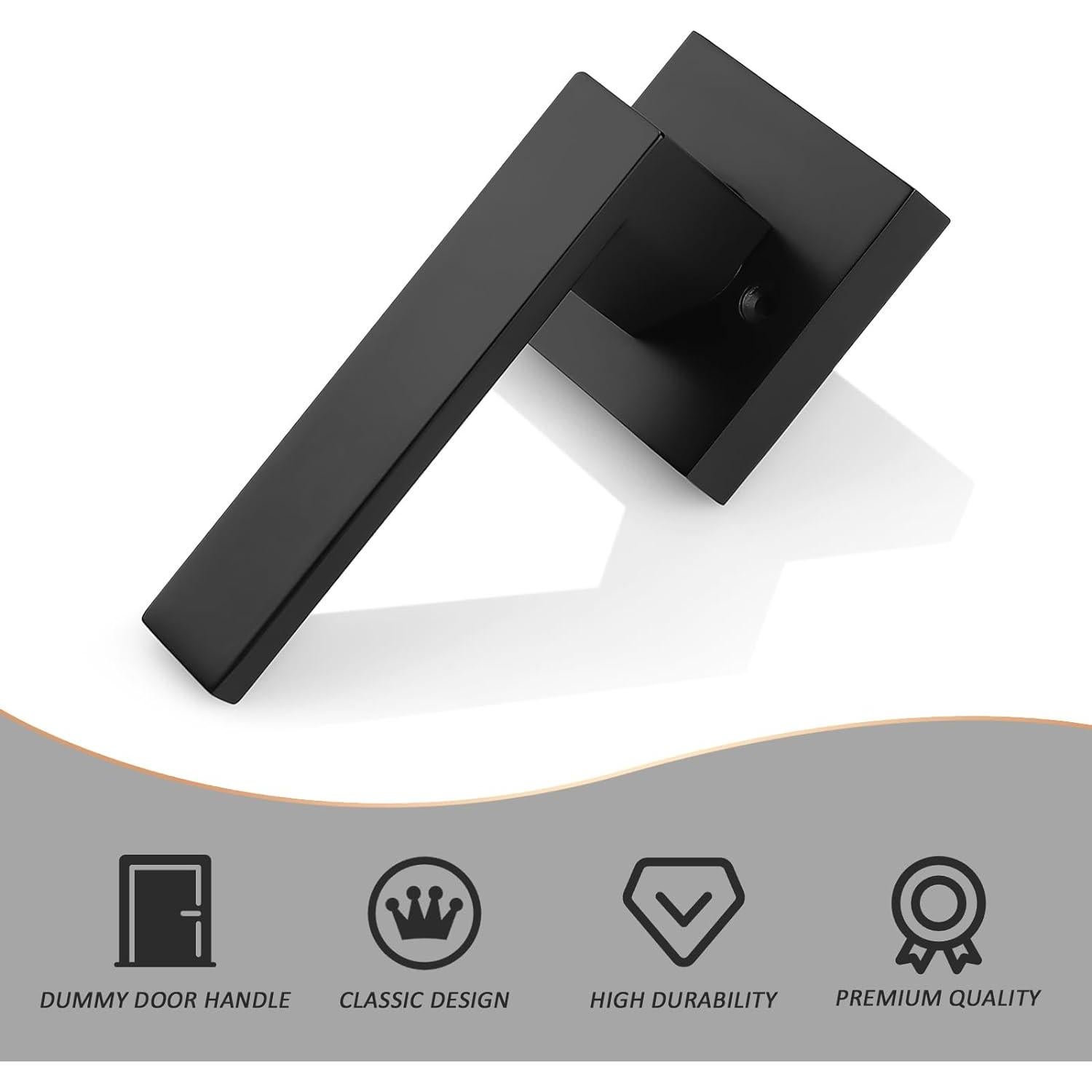 Manijas de Puerta Dummy Probrico 2 Unidades Acabado Negro