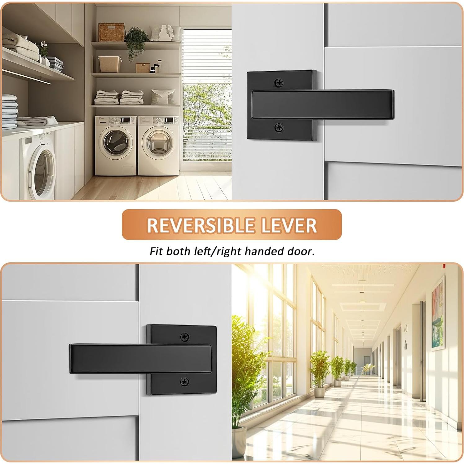 Manijas de Puerta Dummy Probrico 2 Unidades Acabado Negro