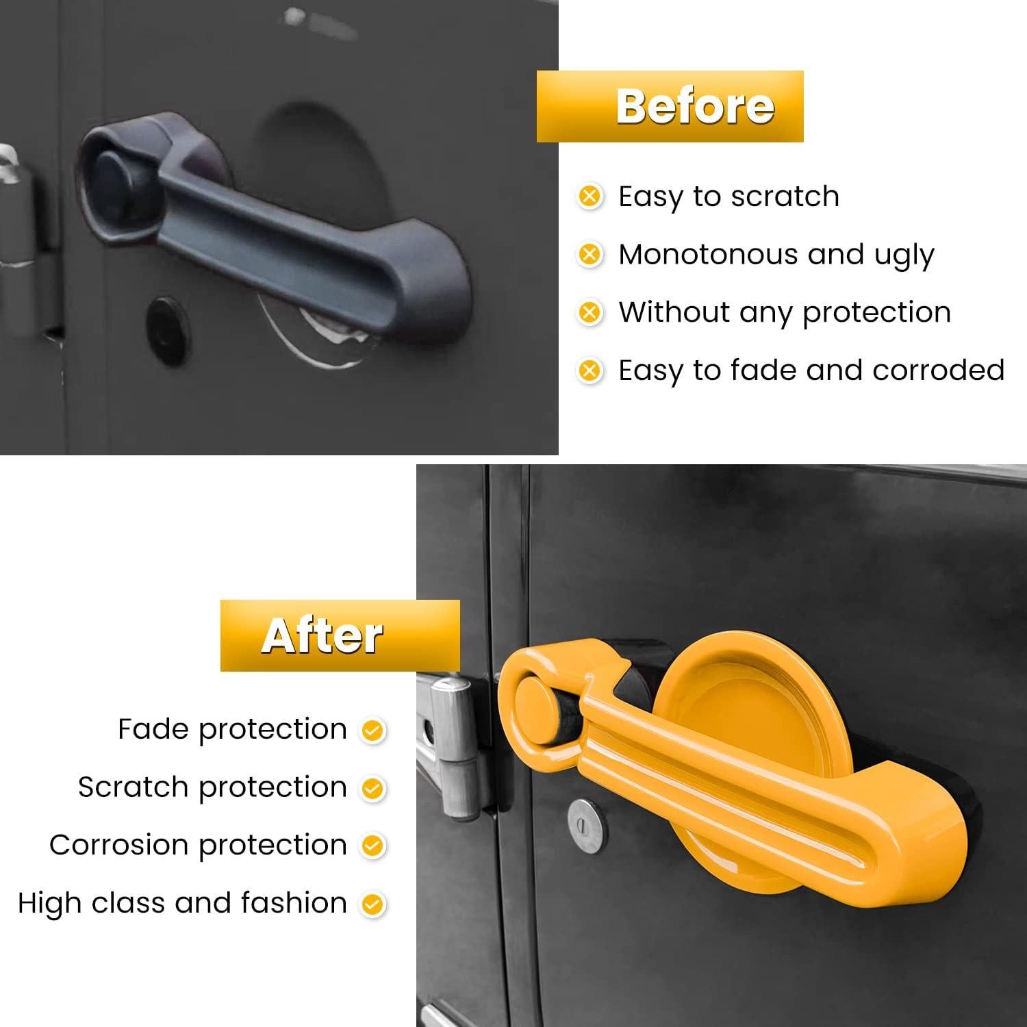 E-cowlboy Accesorios para Jeep Wrangler JK 2007-2018 Amarillo 15PCS