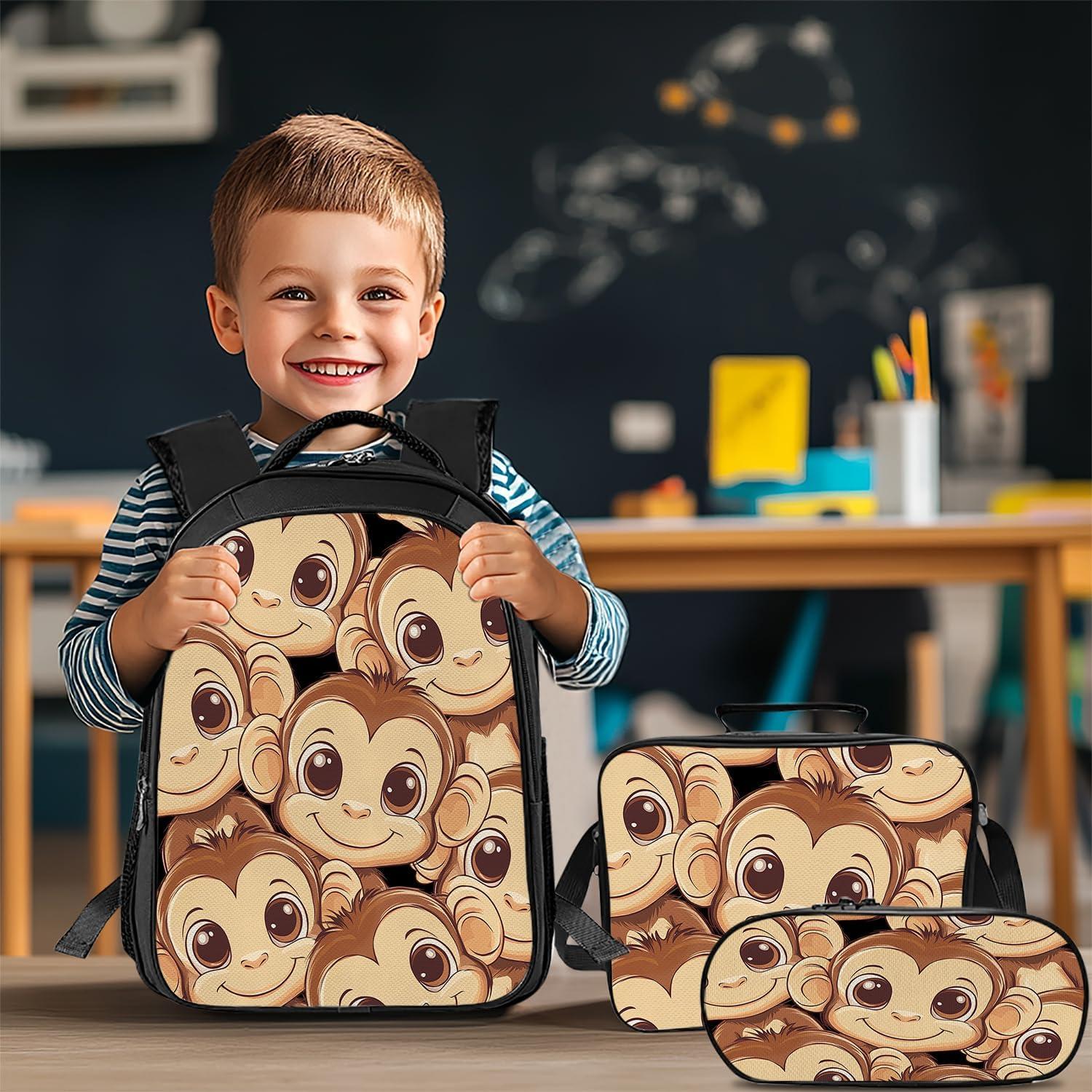 Mochila Escolar Mono Luxvio 15.2x30x43 cm Unisex Niños