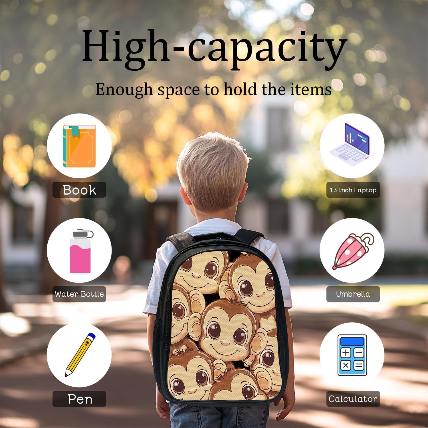 Mochila Escolar Mono Luxvio 15.2x30x43 cm Unisex Niños