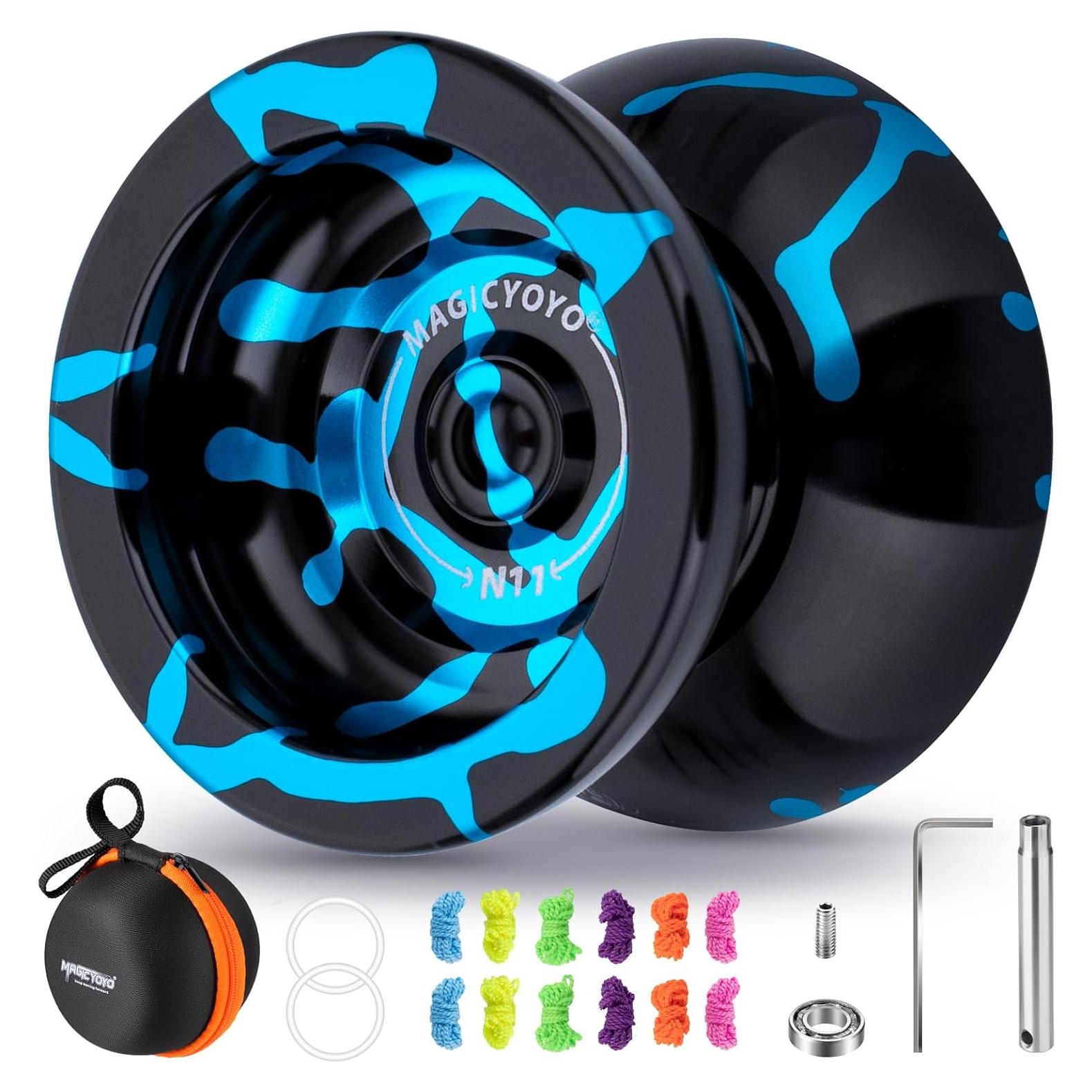 Yoyo Profesional MAGICYOYO N11 Doble Modo Metal Negro Azul