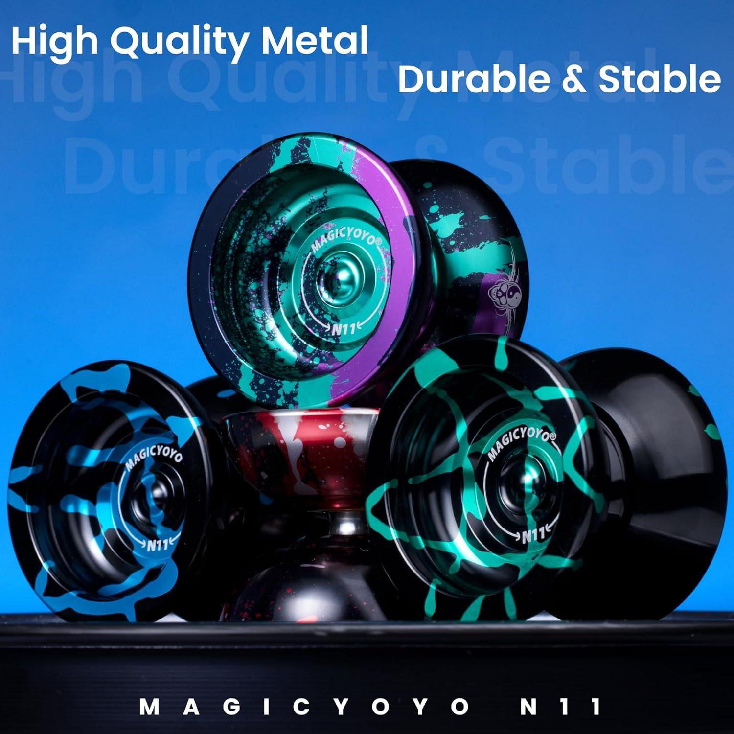 Yoyo Profesional MAGICYOYO N11 Doble Modo Metal Negro Azul