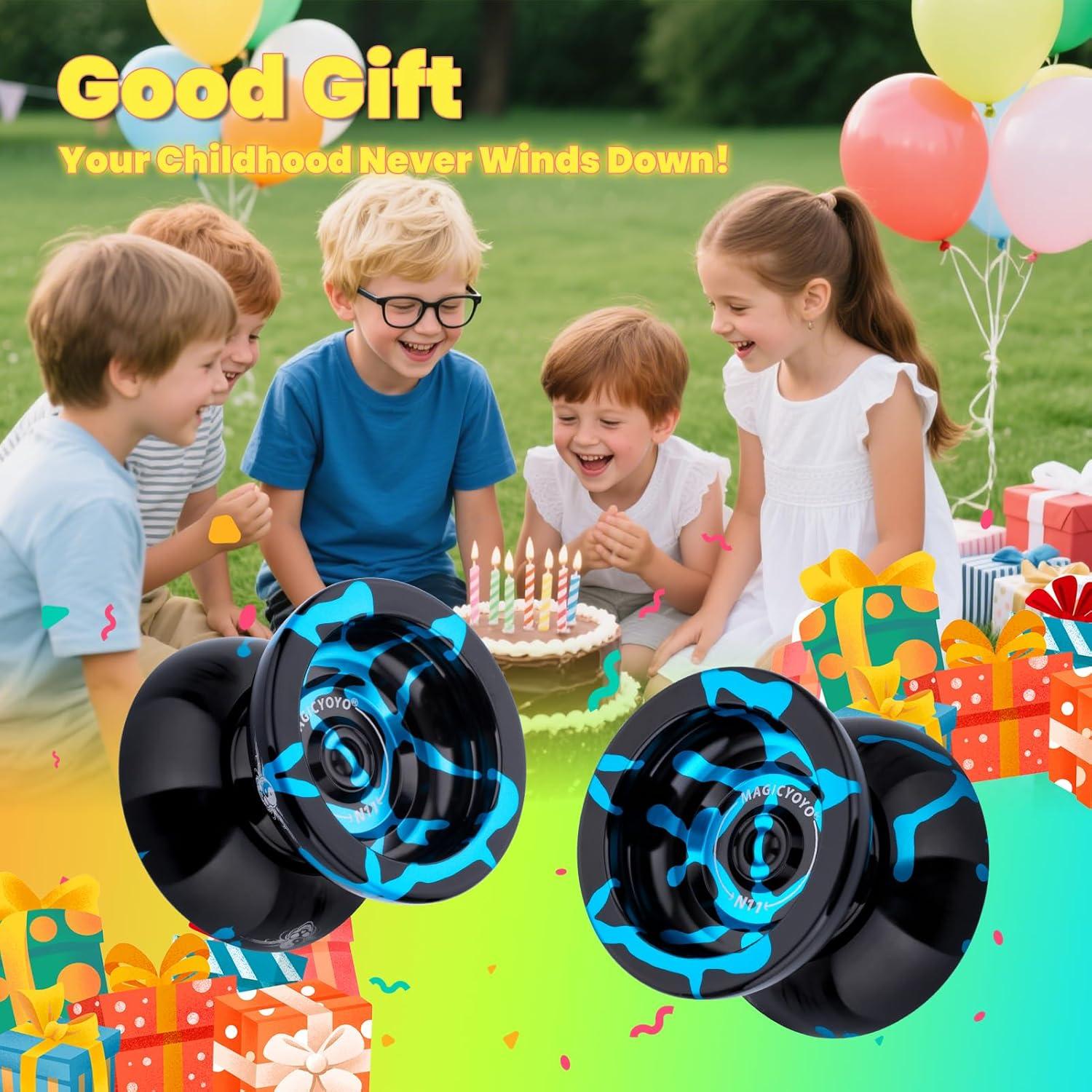 Yoyo Profesional MAGICYOYO N11 Doble Modo Metal Negro Azul