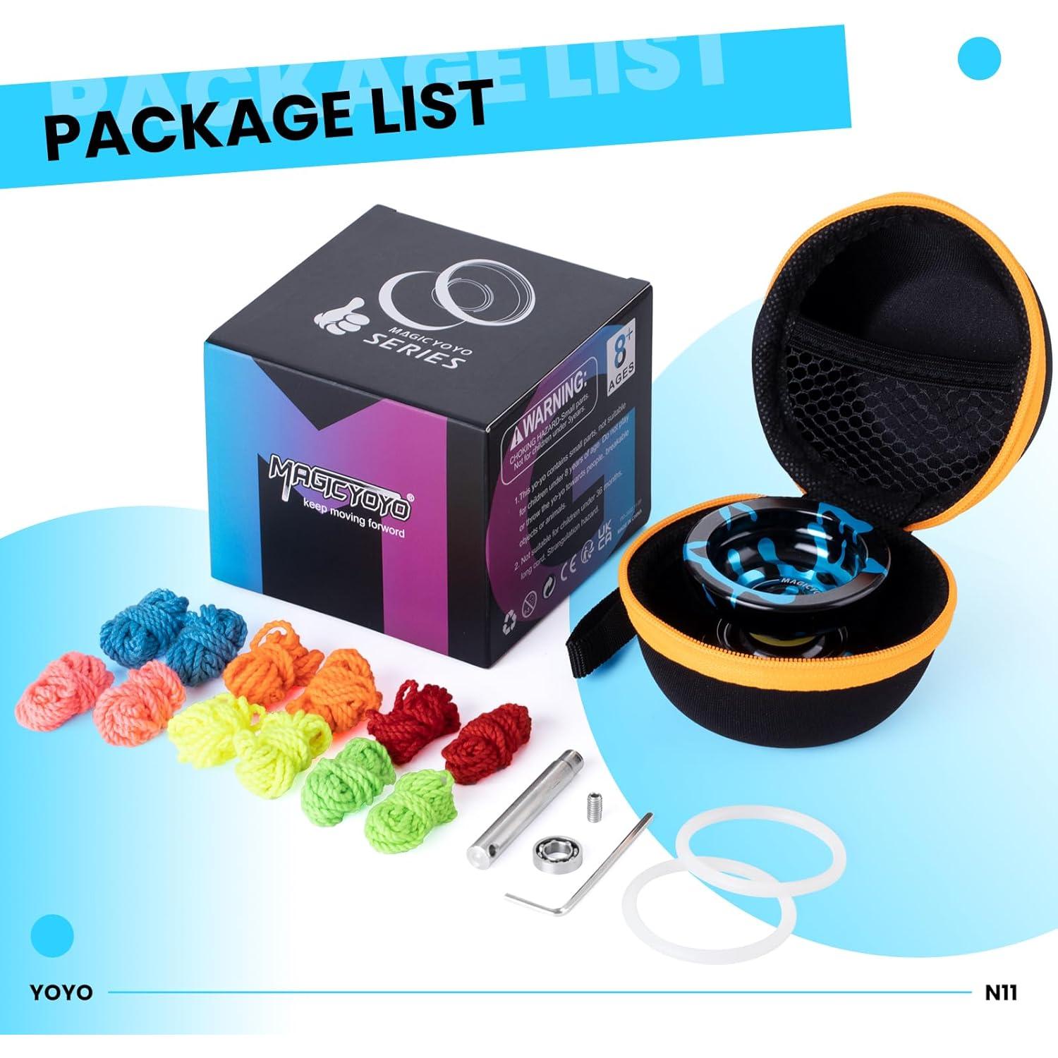 Yoyo Profesional MAGICYOYO N11 Doble Modo Metal Negro Azul