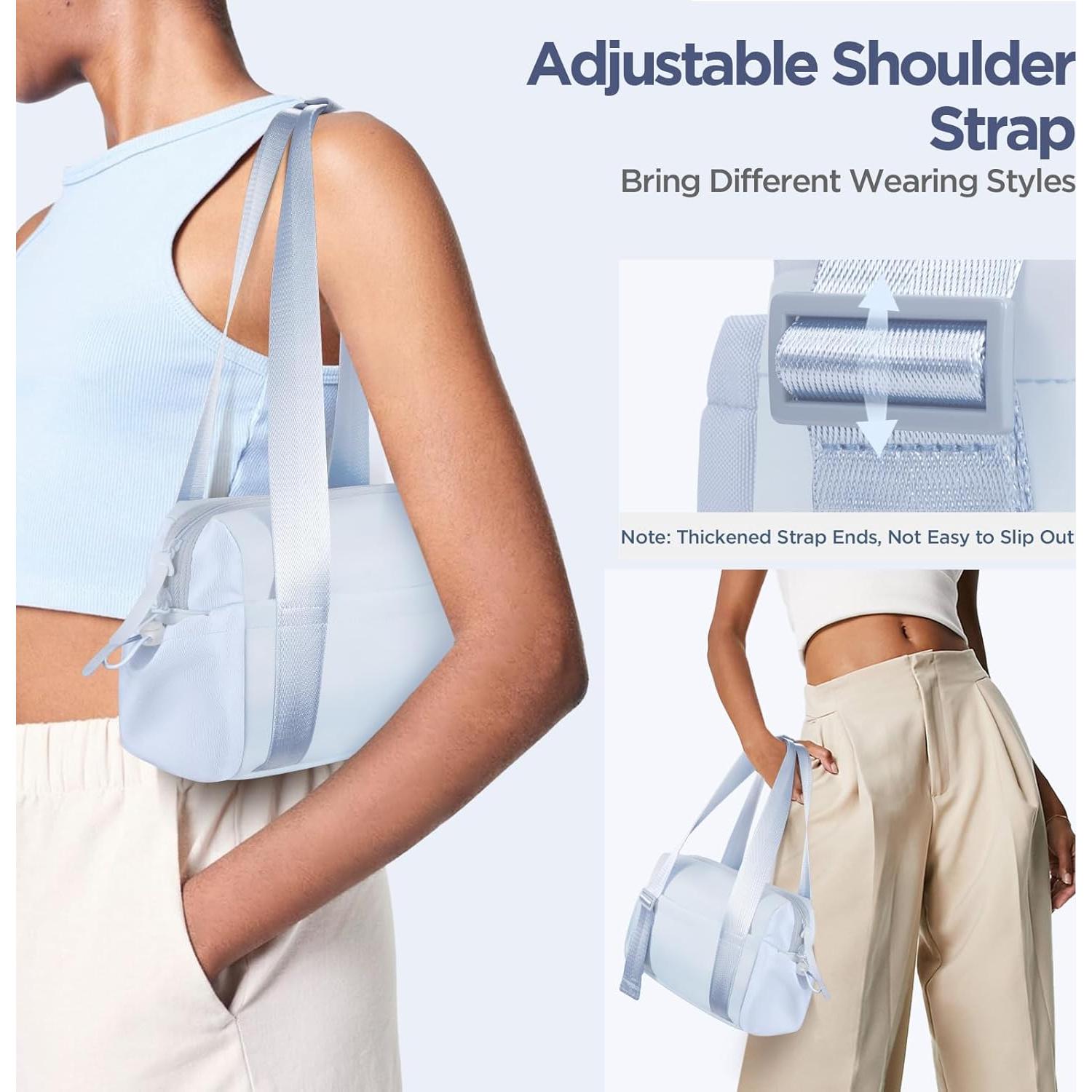 Mini Bolsa de Gimnasio Cysiyu para Mujeres 35.5x10.2cm Plata