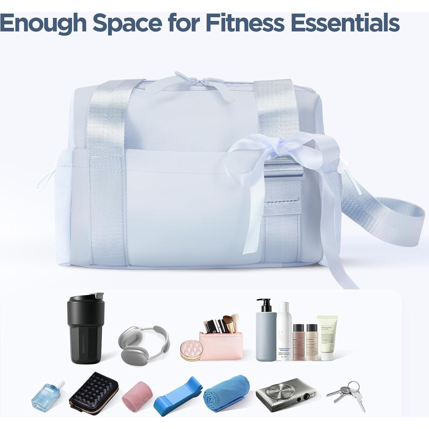 Mini Bolsa de Gimnasio Cysiyu para Mujeres 35.5x10.2cm Plata