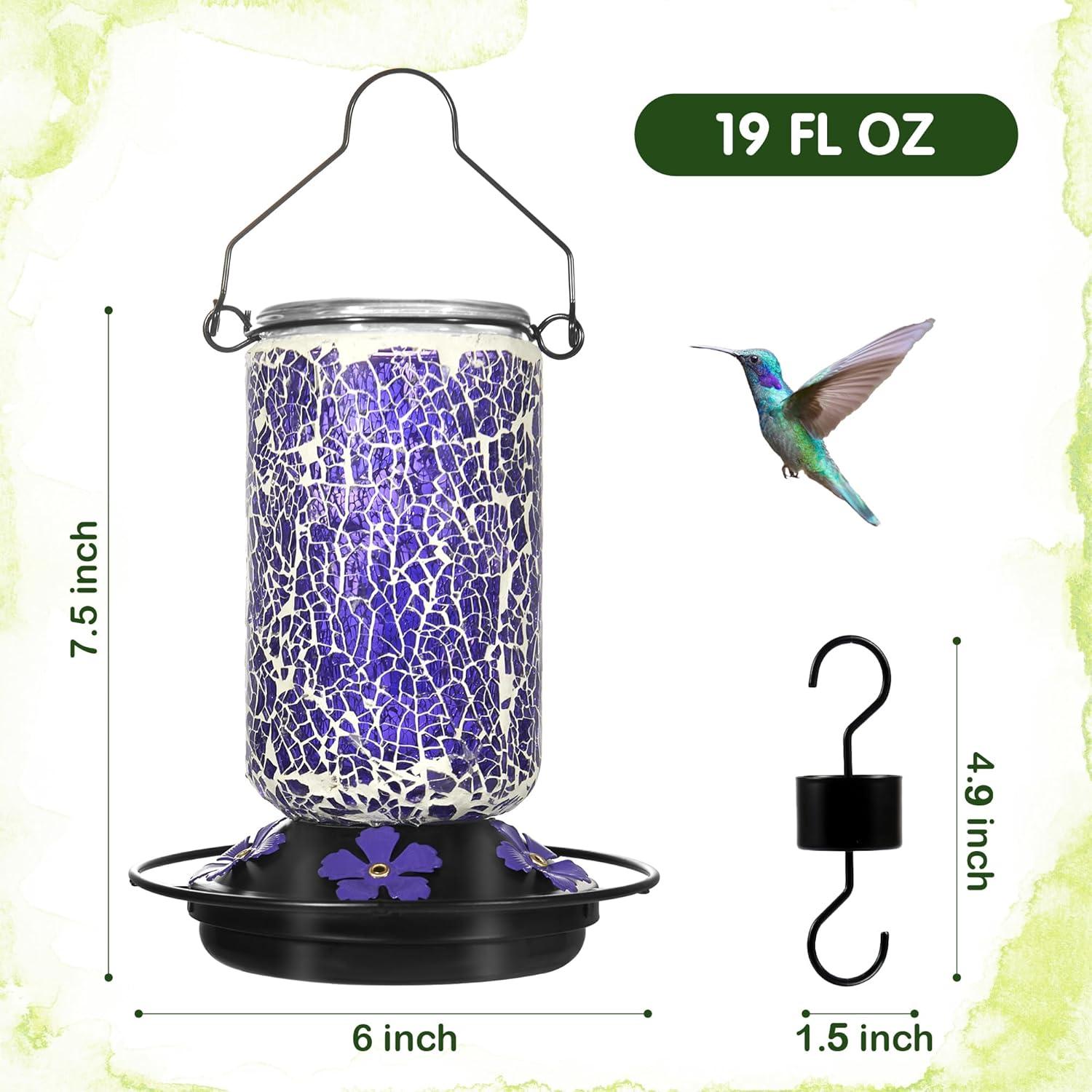 Alimentador de Colibrí de Vidrio MKLZ 537.6 ml 5 Puertos