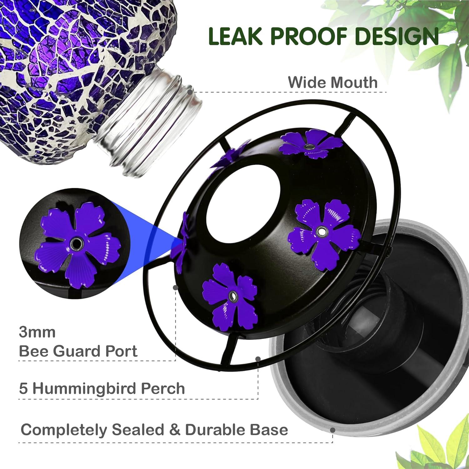 Alimentador de Colibrí de Vidrio MKLZ 537.6 ml 5 Puertos