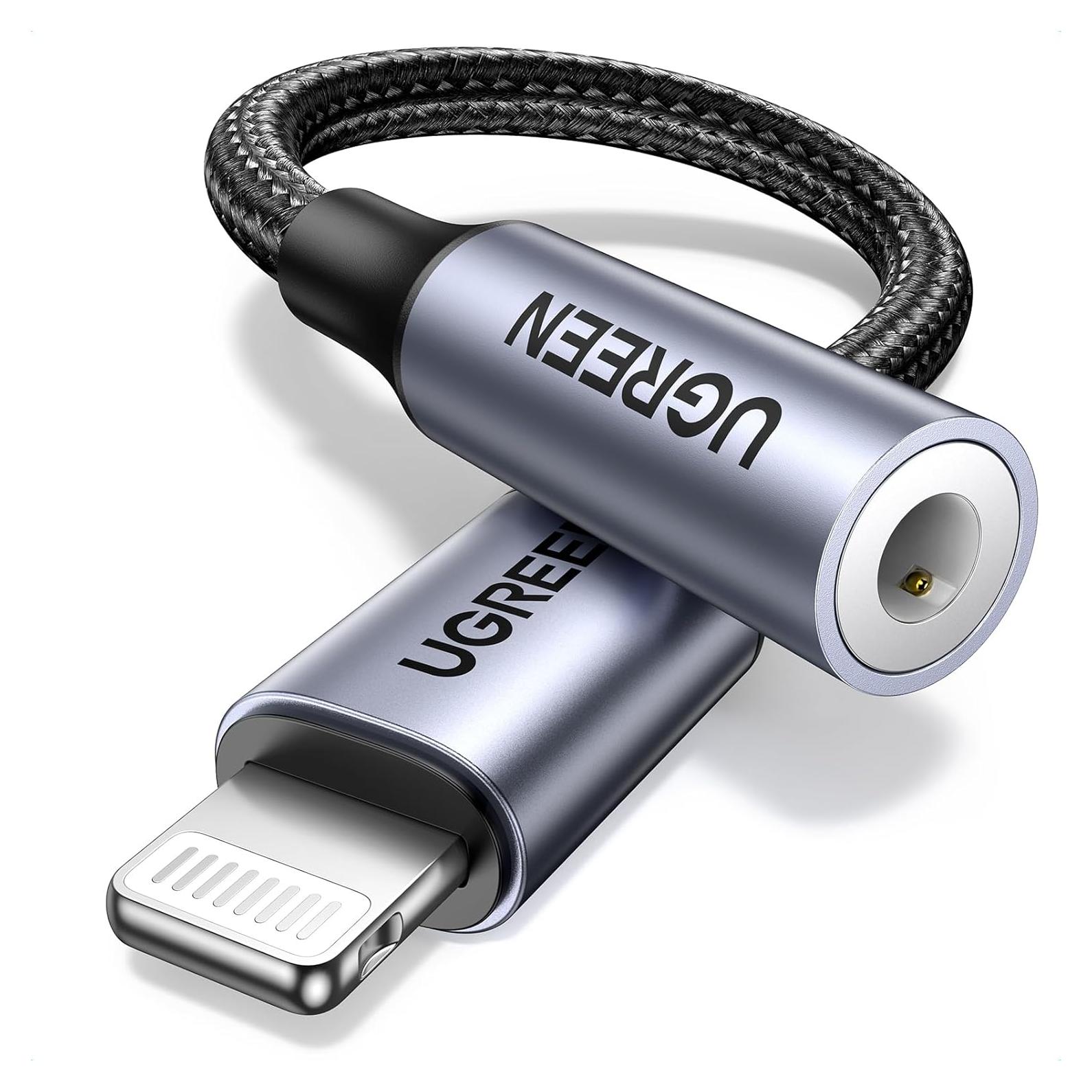 Adaptador UGREEN Lightning a 3.5mm para iPhone Gris