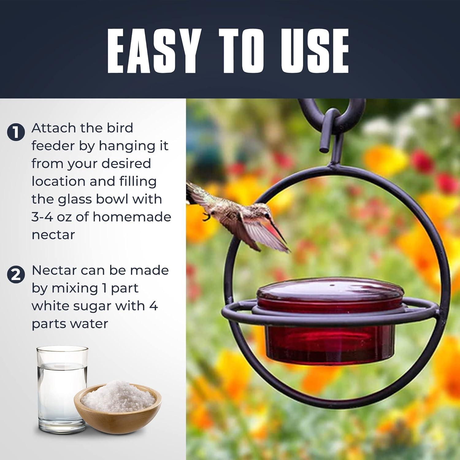 Alimentador de Colibríes Colgante Monarch Abode Vidrio Rojo 113g