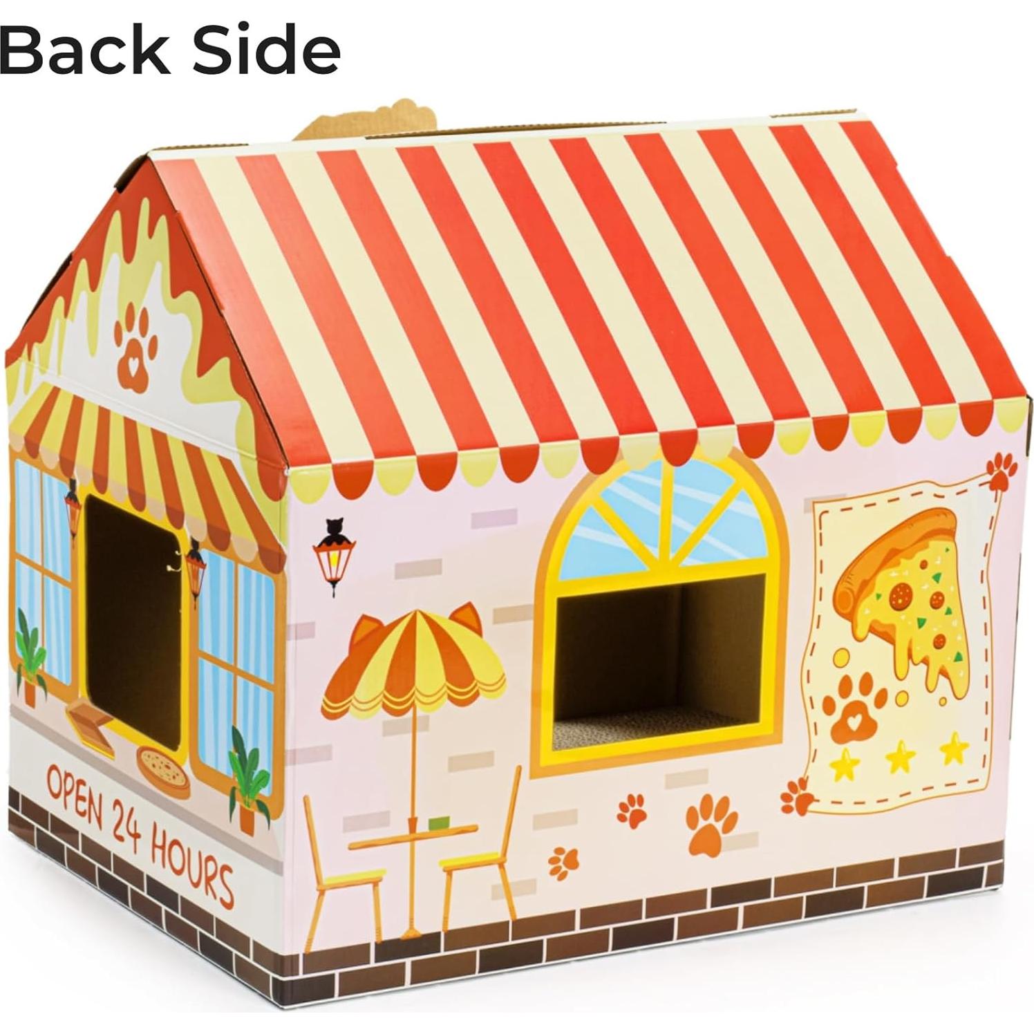 Paquete de 2 casas de cartón para gatos Tlence 42x31x38cm