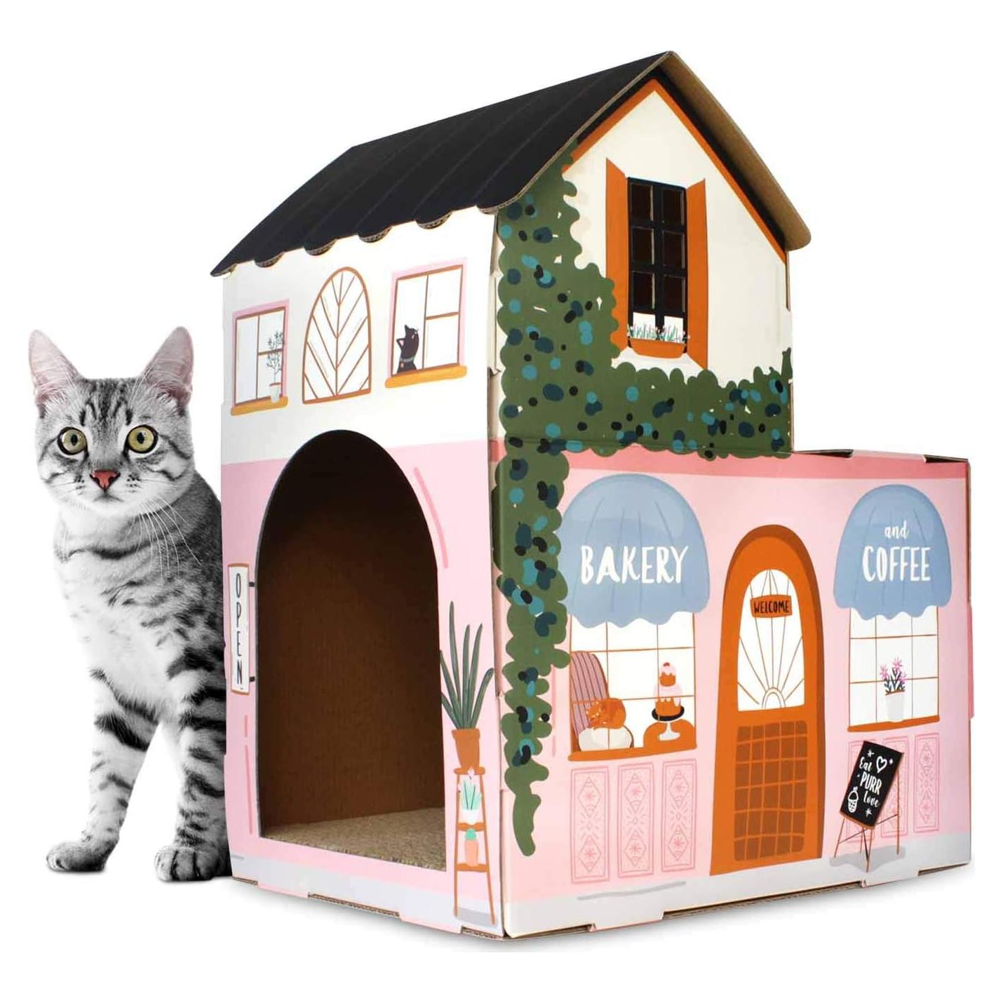 Casa para Gatos de Cartón 2 en 1 American Cat Club