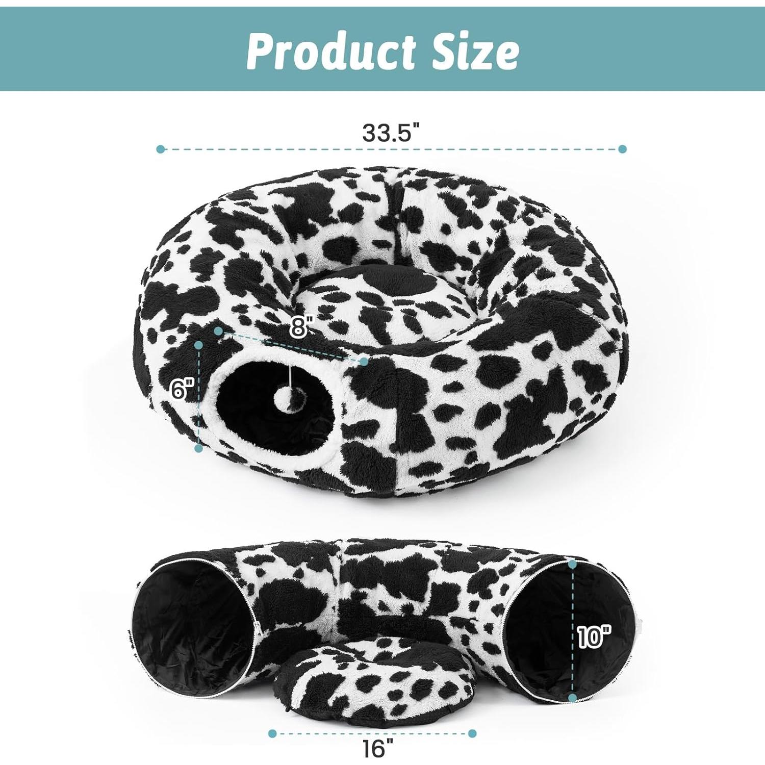 Túnel de Gato Plegable COZY KISS con Cojín Lavable 85x85 cm