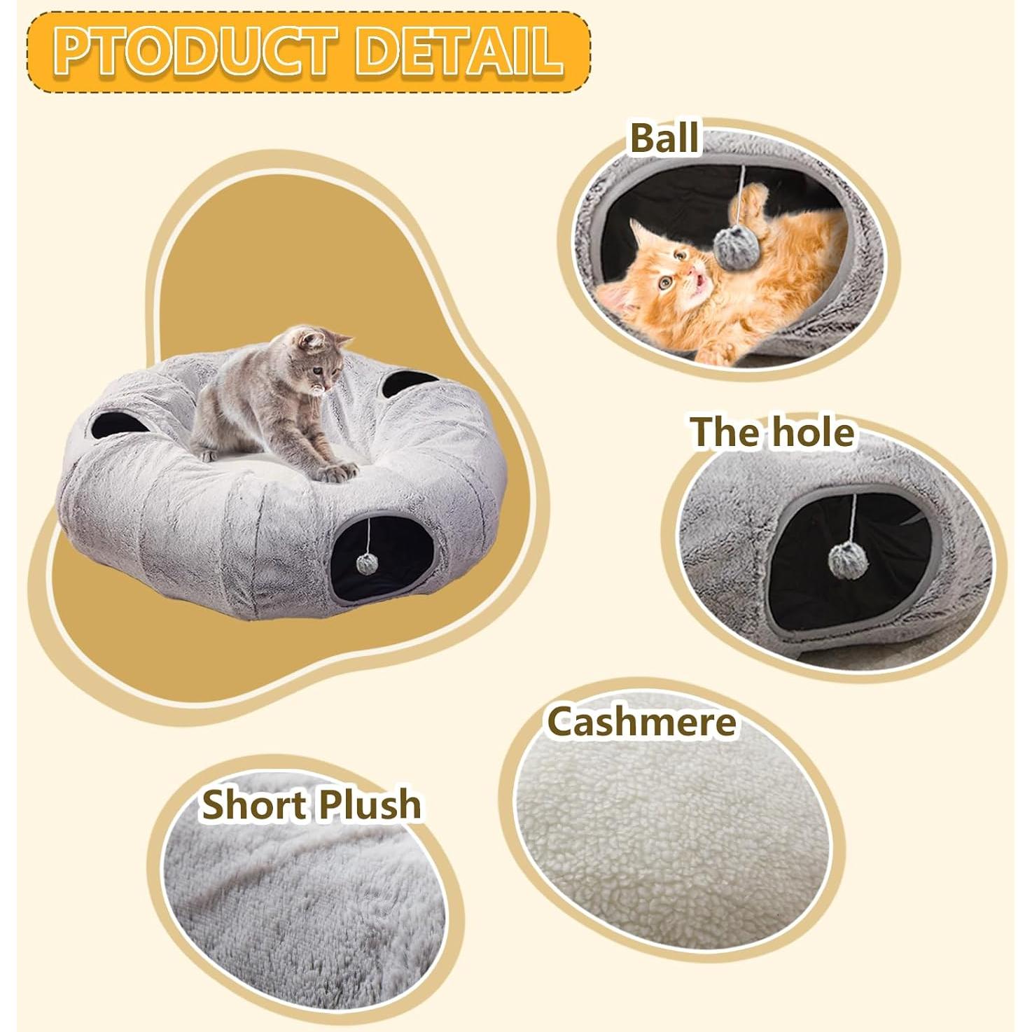 Cama túnel para gatos WINDRACING XL gris 95x95 cm