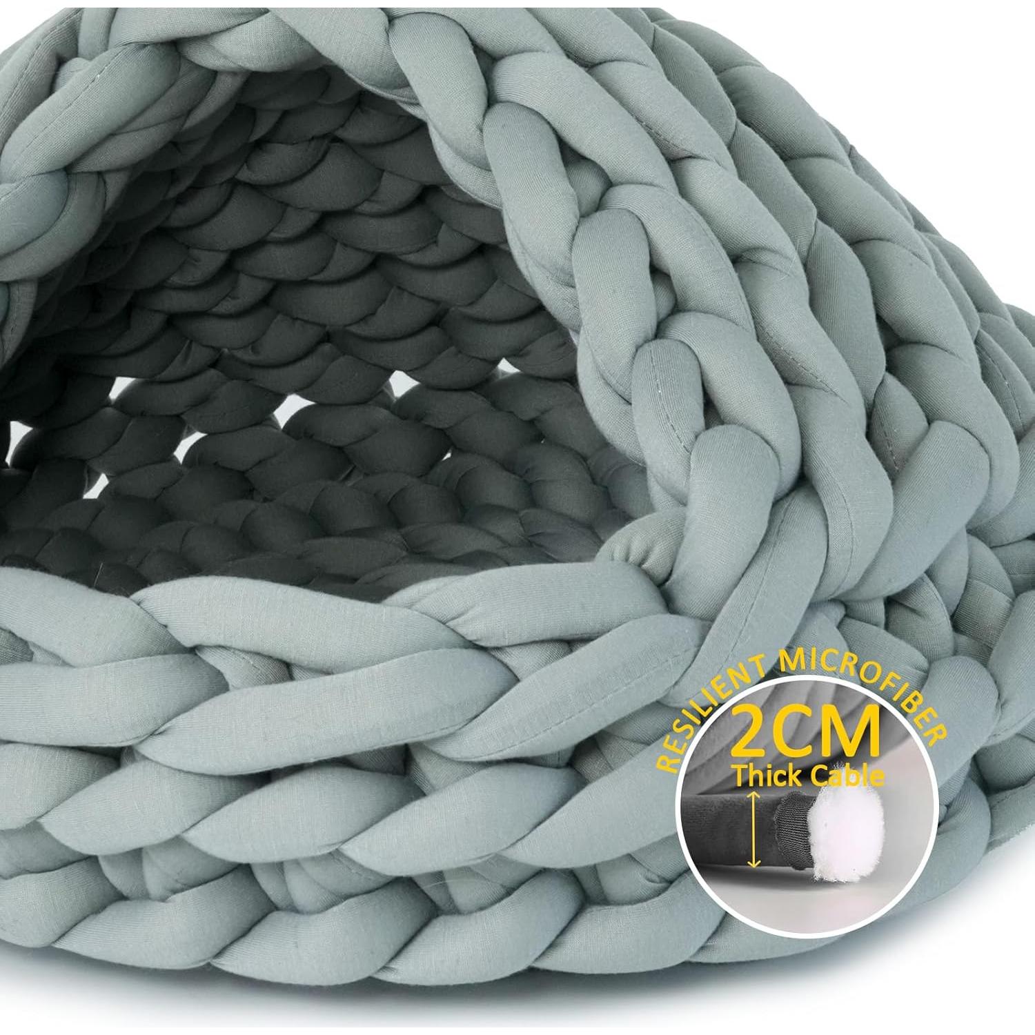 Cueva para Gatos Beneluckyo 50 cm Gris - Cama Flexible Lavable