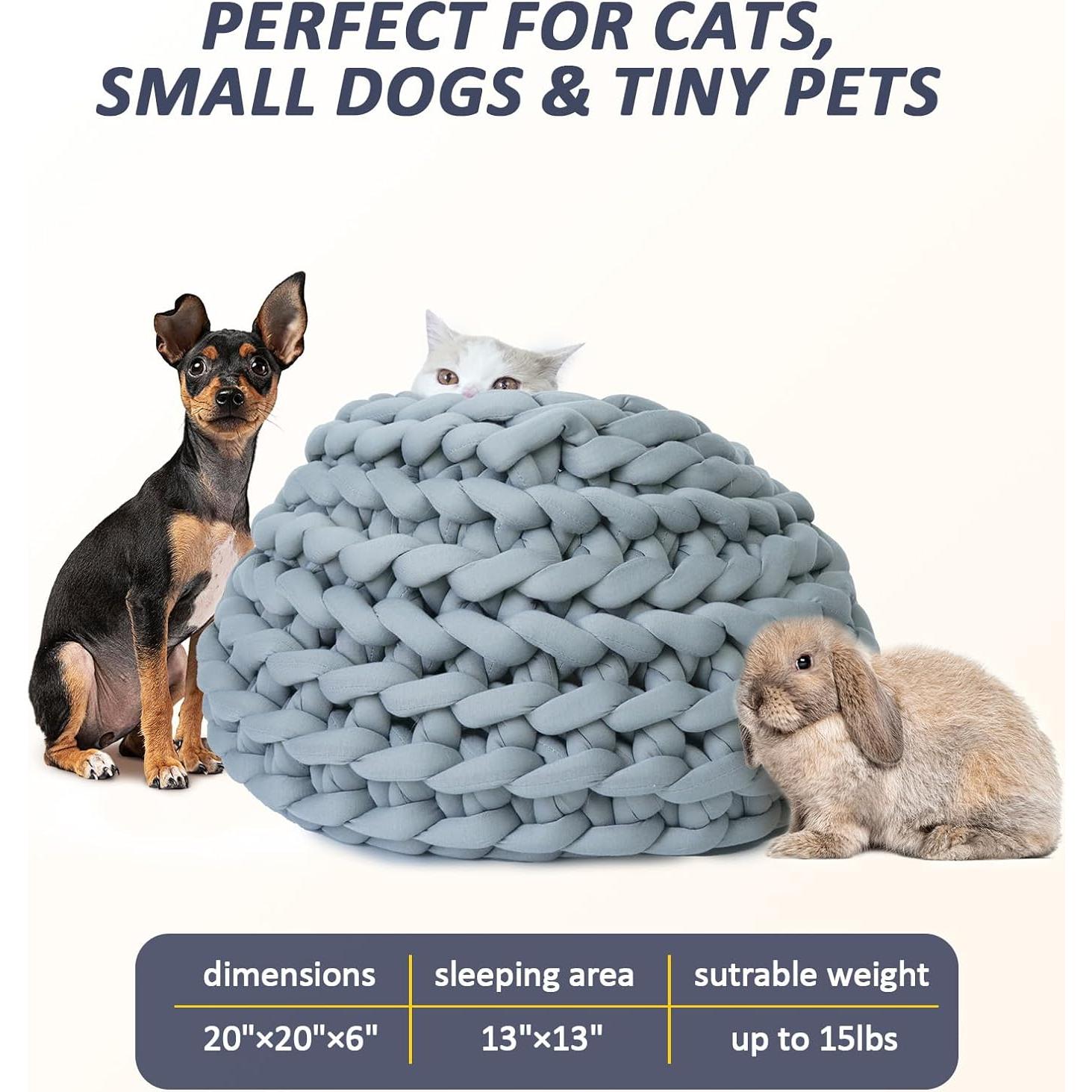 Cueva para Gatos Beneluckyo 50 cm Gris - Cama Flexible Lavable