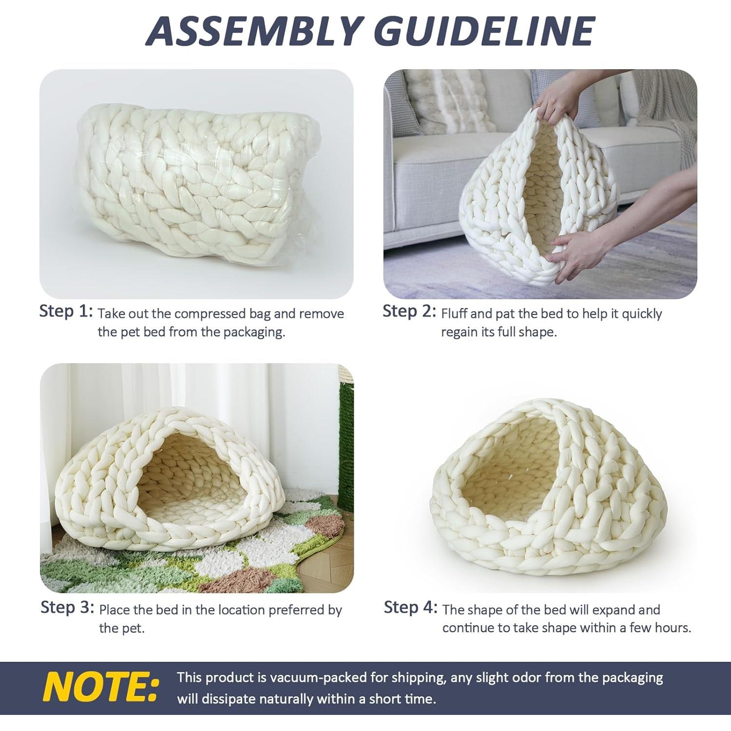 Cueva para Gatos Beneluckyo 50 cm Gris - Cama Flexible Lavable