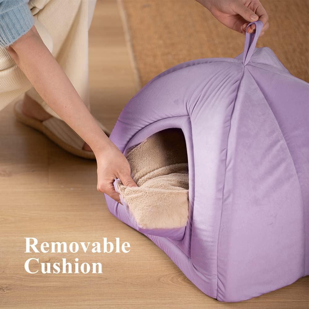 Cama para Gatos KASENTEX 48.3x48.3 cm Púrpura Acolchada