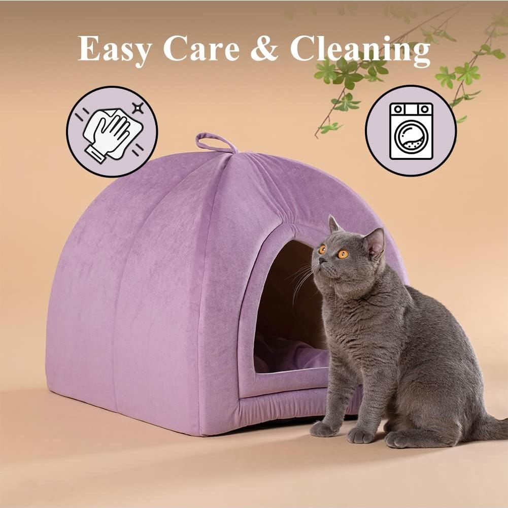 Cama para Gatos KASENTEX 48.3x48.3 cm Púrpura Acolchada