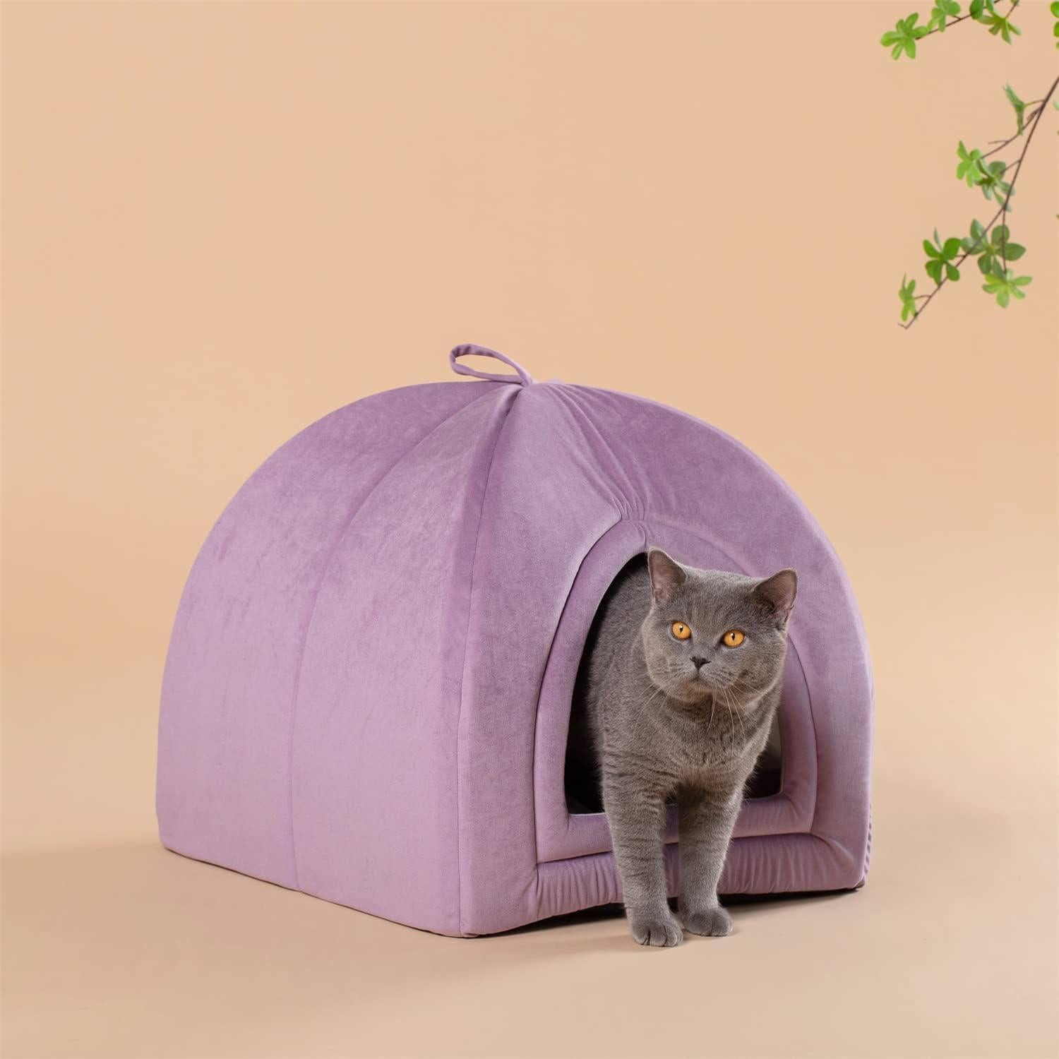 Cama para Gatos KASENTEX 48.3x48.3 cm Púrpura Acolchada