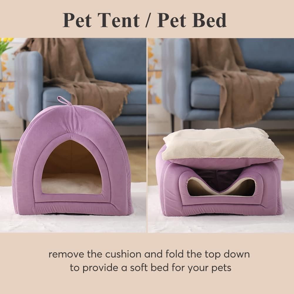 Cama para Gatos KASENTEX 48.3x48.3 cm Púrpura Acolchada