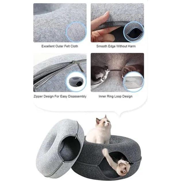 Cueva de Gato Donut Hegale para Gatos Grandes y Perros Pequeños