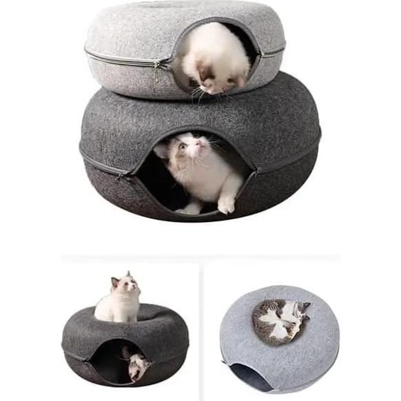 Cueva de Gato Donut Hegale para Gatos Grandes y Perros Pequeños