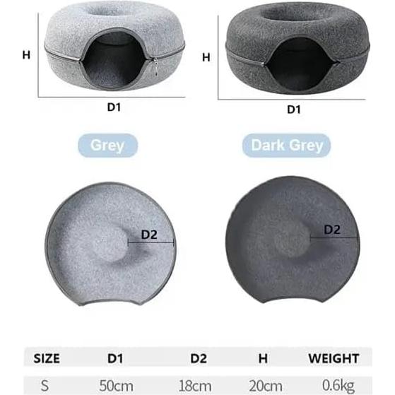 Cueva de Gato Donut Hegale para Gatos Grandes y Perros Pequeños