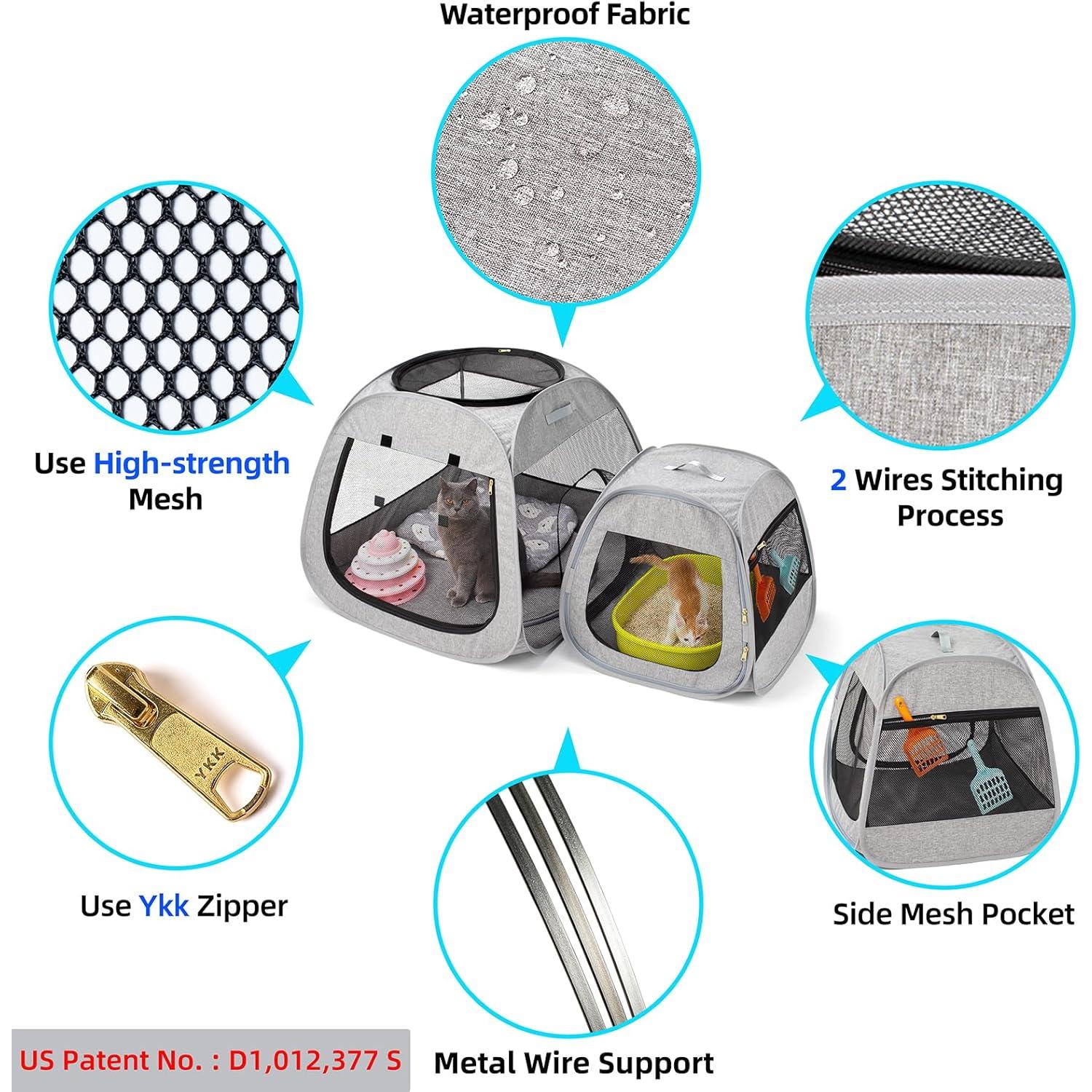 Parque de Juego Portátil Tenrai para Gatos y Perros 125x80cm