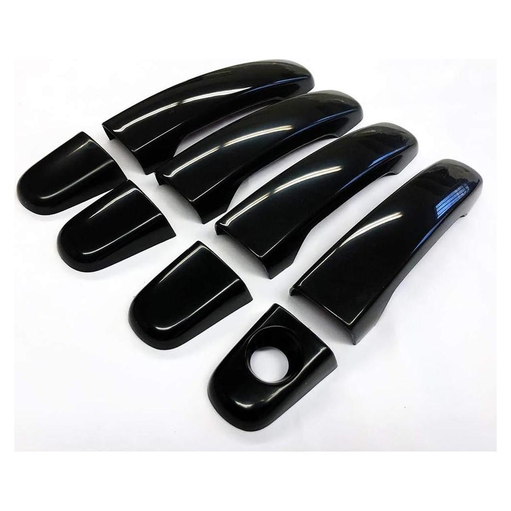 Cubiertas de Manijas de Puerta S SIZVER 8 Piezas Negro Brillante