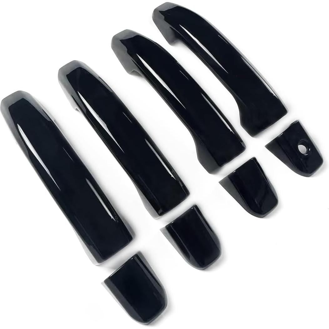 Cubiertas de Manijas de Puerta BENXUTO 8 Piezas Negro Brillante