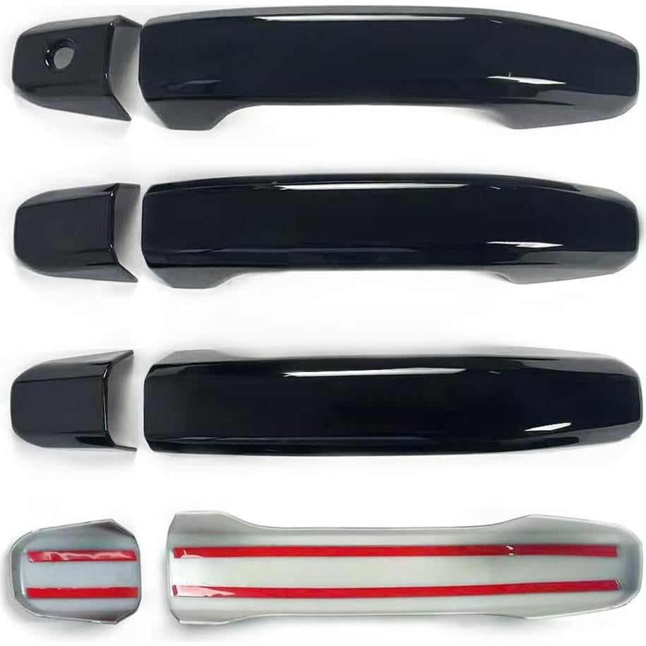 Cubiertas de Manijas de Puerta BENXUTO 8 Piezas Negro Brillante