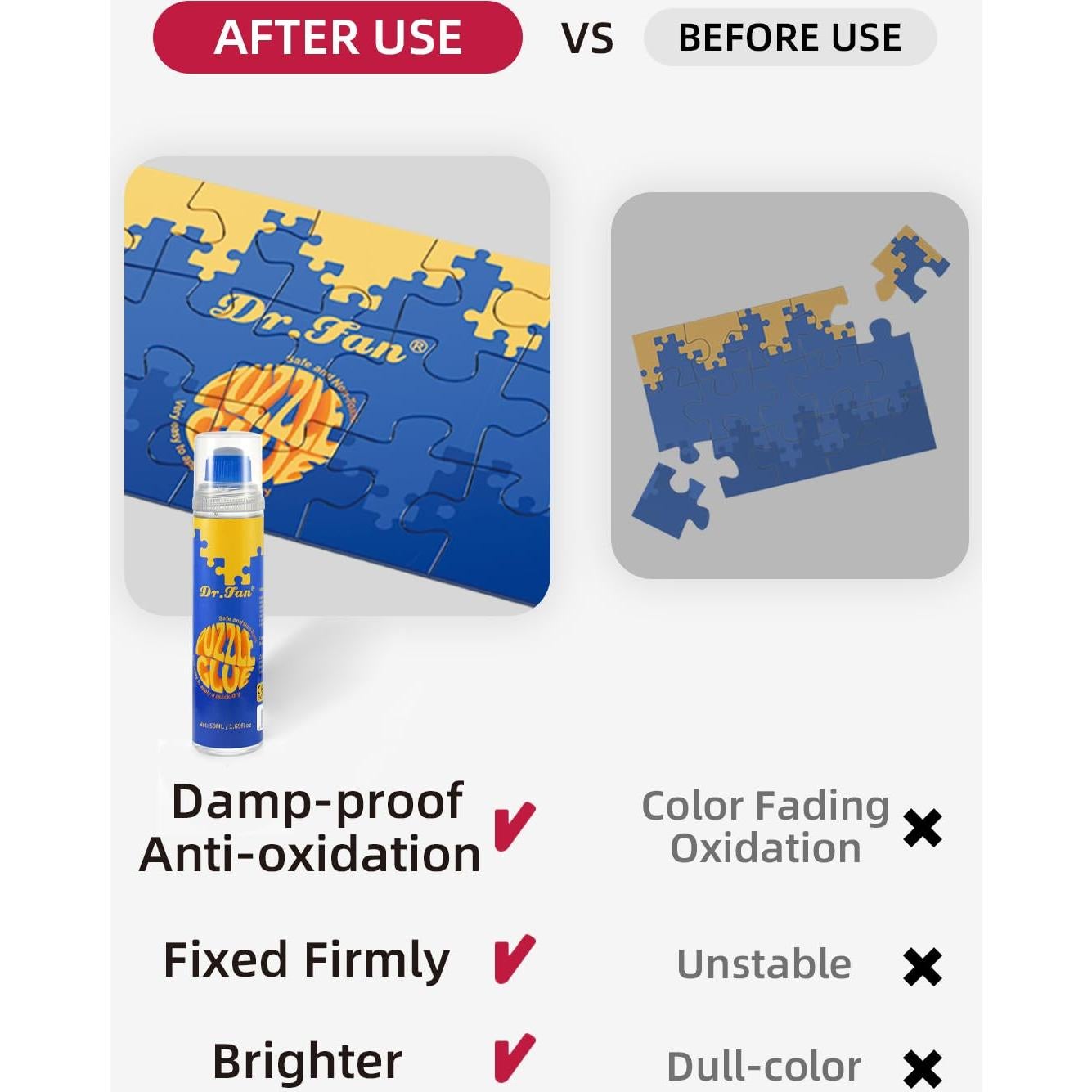 Aplicador de Pegamento para Rompecabezas DR.FAN 50ml - 6 Paquetes