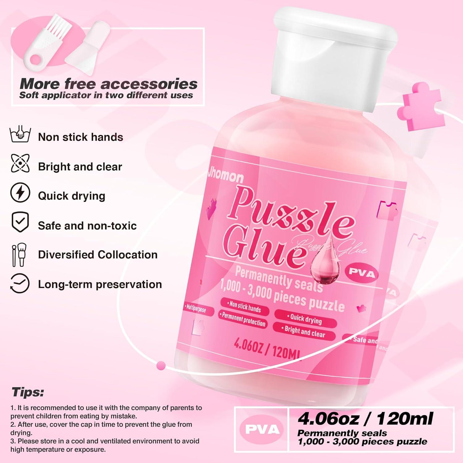 Pegamento para Rompecabezas Jhomon 120ML Rosa Soluble en Agua