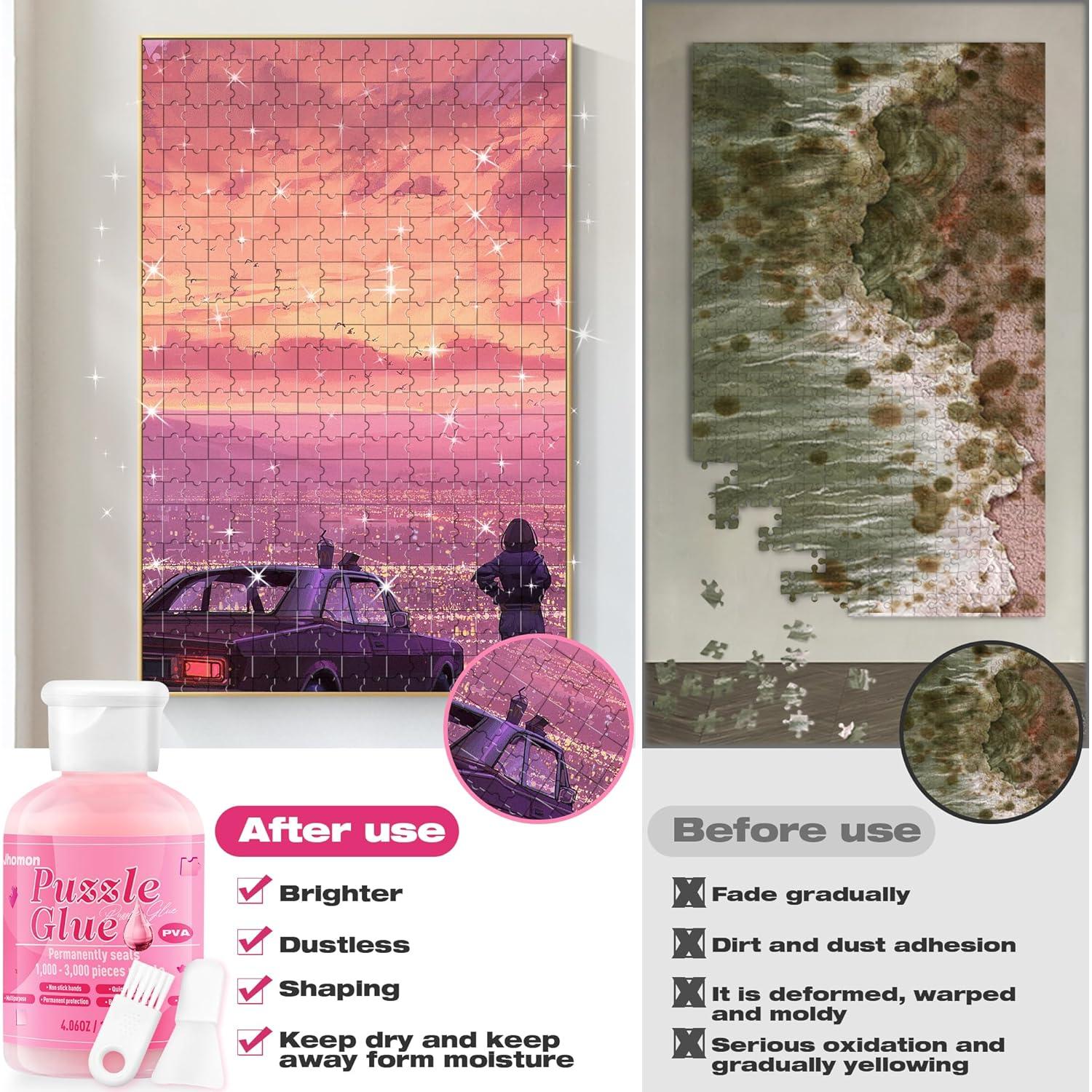 Pegamento para Rompecabezas Jhomon 120ML Rosa Soluble en Agua