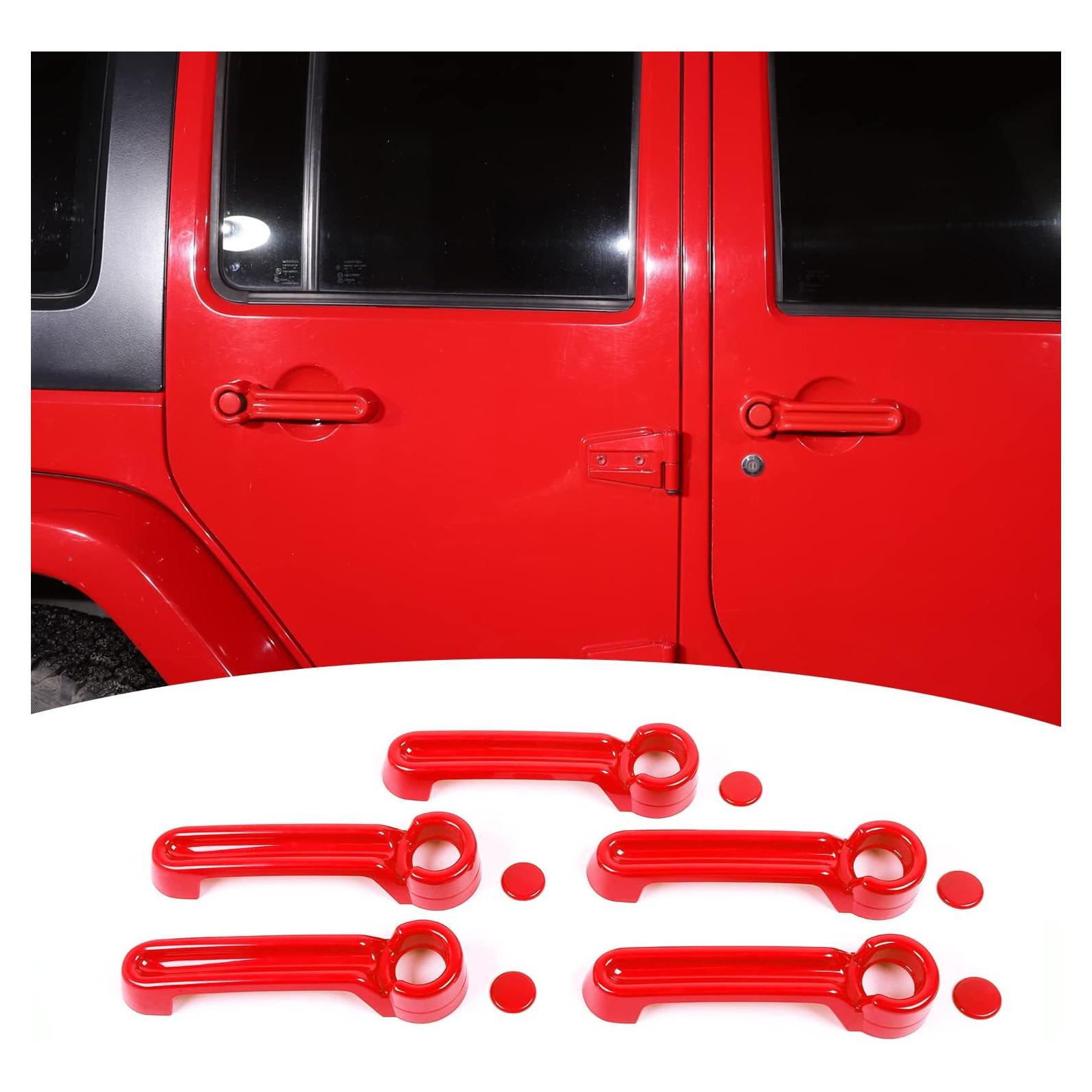 Cubiertas de Manija de Puerta y Maletero SQQP para Jeep Rojo