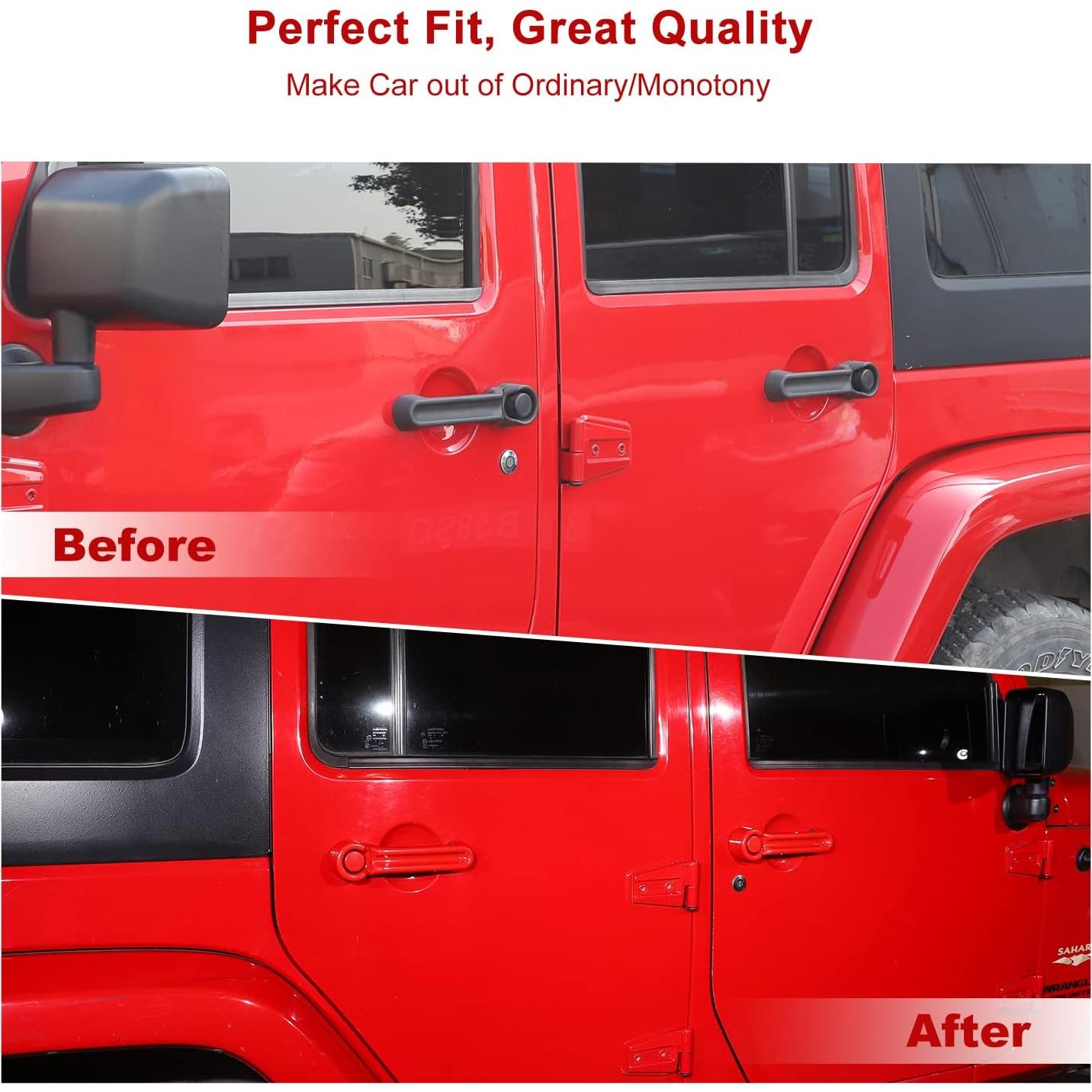 Cubiertas de Manija de Puerta y Maletero SQQP para Jeep Rojo