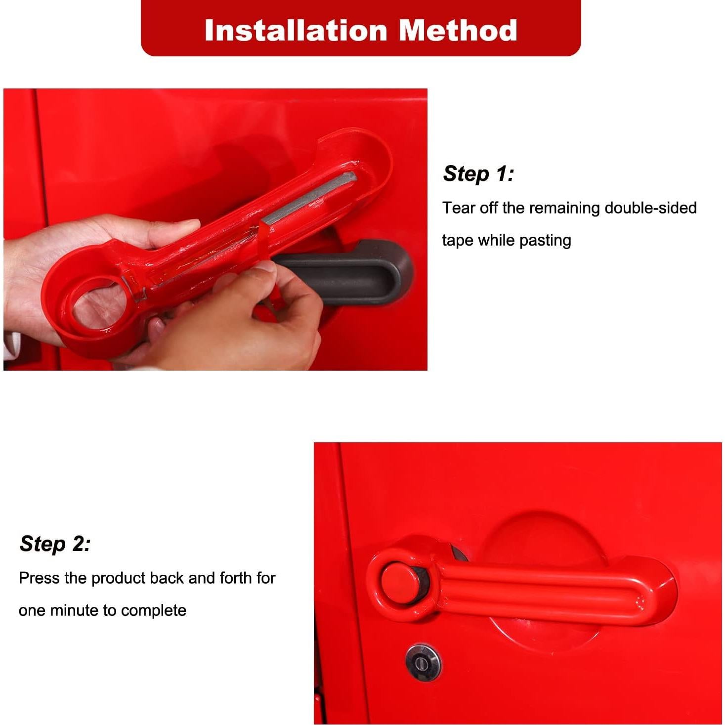 Cubiertas de Manija de Puerta y Maletero SQQP para Jeep Rojo