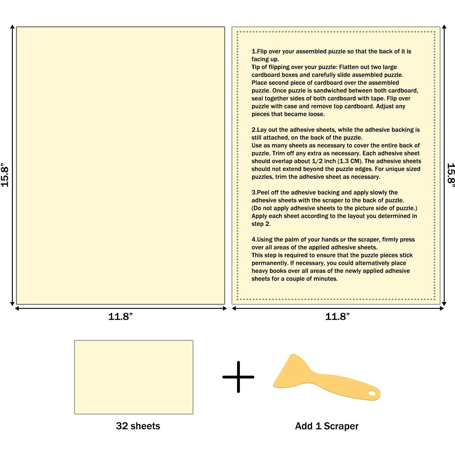 Hojas Adhesivas para Puzles RECHIATO 32 Piezas 40.1x30 cm