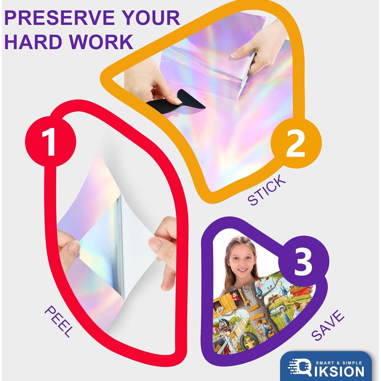 Hojas de Adhesivo para Rompecabezas QIKSION 24 Piezas Iridiscentes