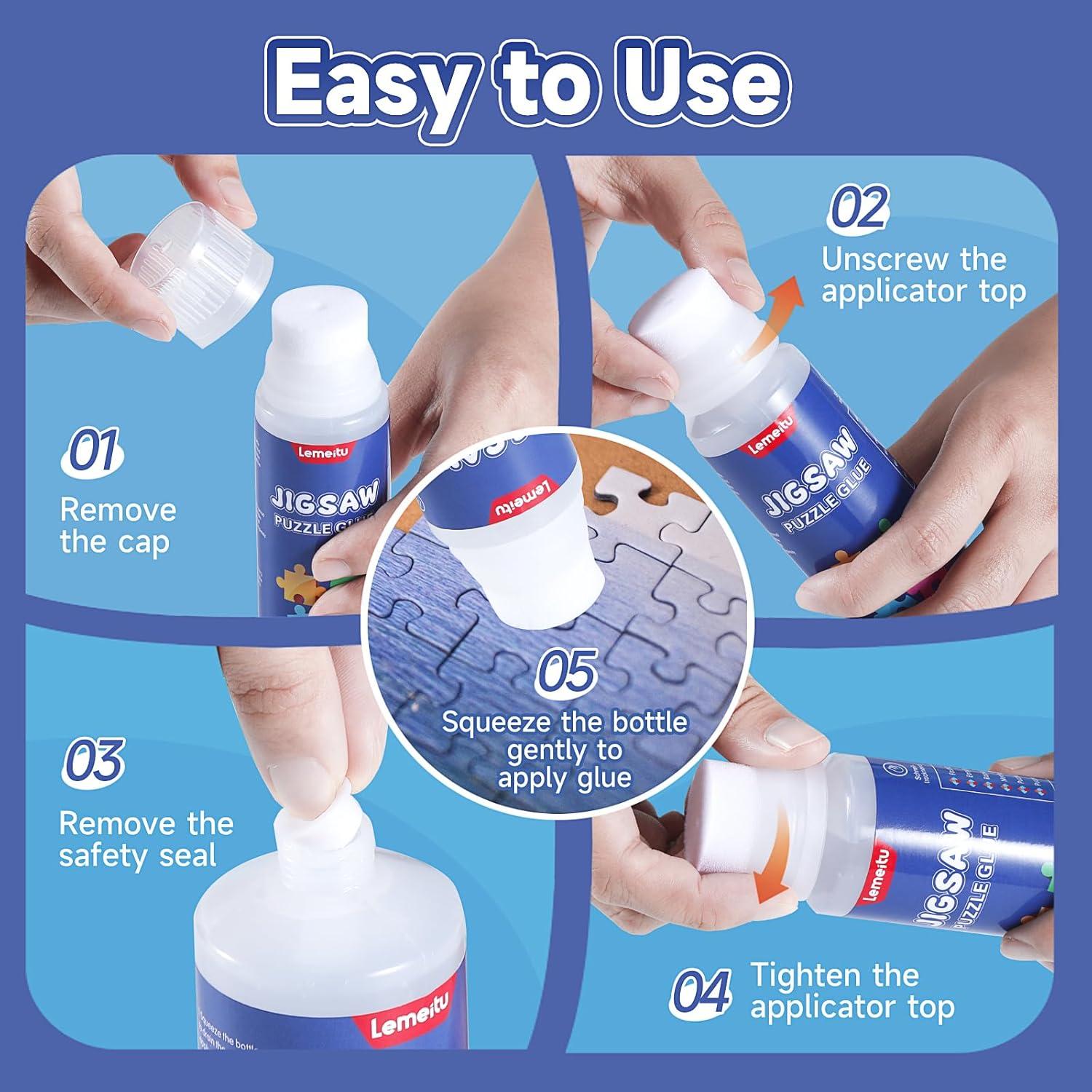 Pegamento para Rompecabezas Lemeitu 120ML No Tóxico 2 Paquetes