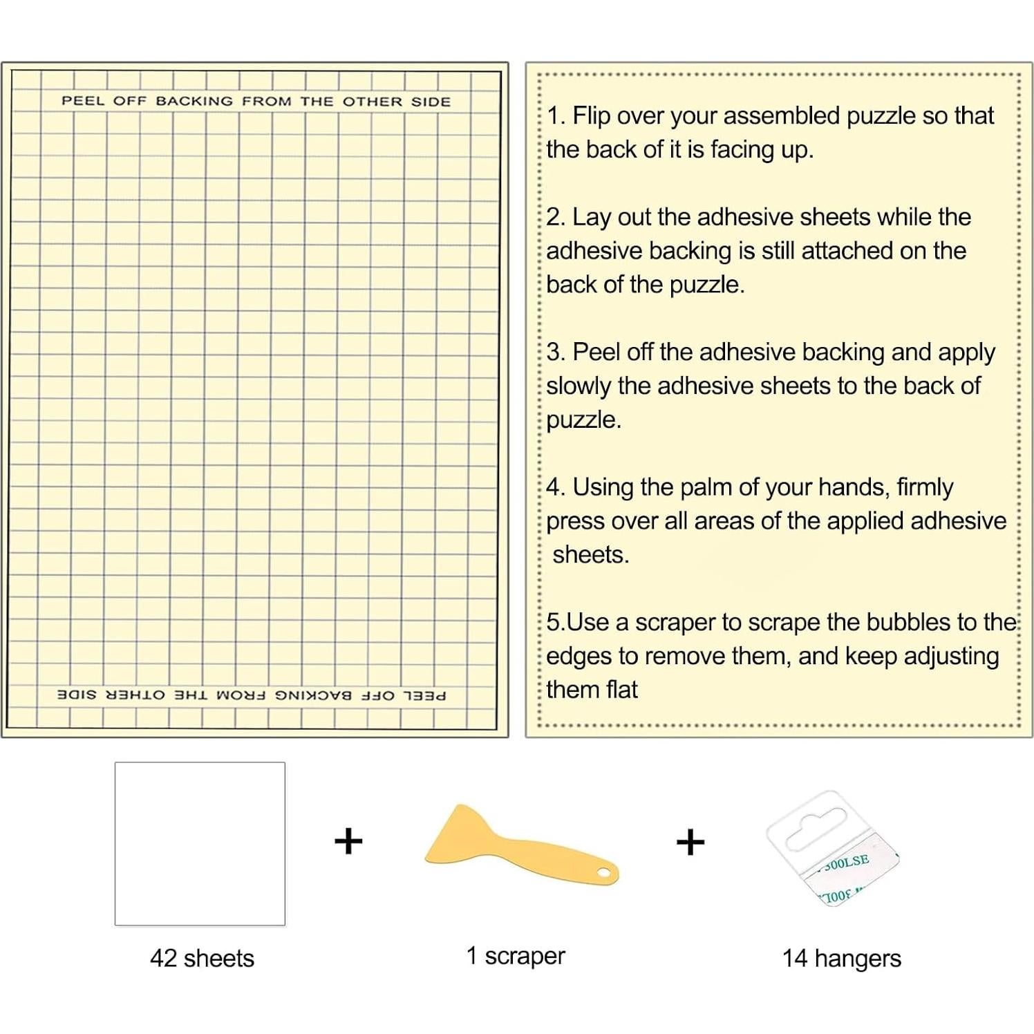 Hojas de Pegamento para Rompecabezas xrc 42 Hojas 38.1x19.1cm