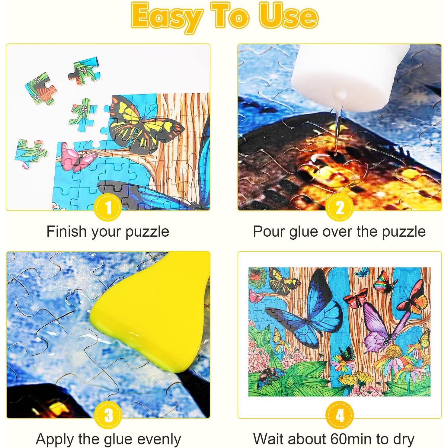 Pegamento para Rompecabezas GHHKUD 360ml No Tóxico con Esponja