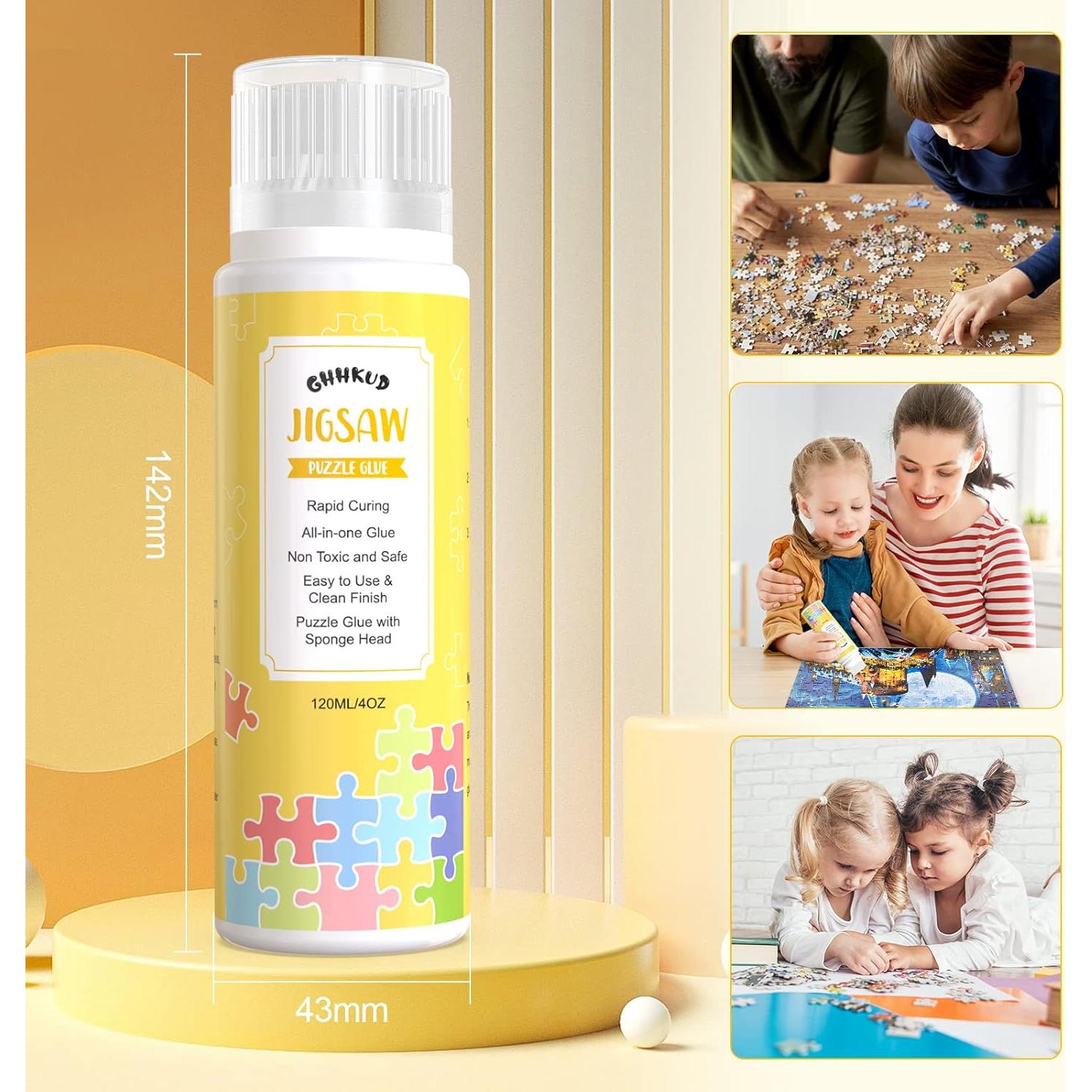 Pegamento para Rompecabezas GHHKUD 360ml No Tóxico con Esponja