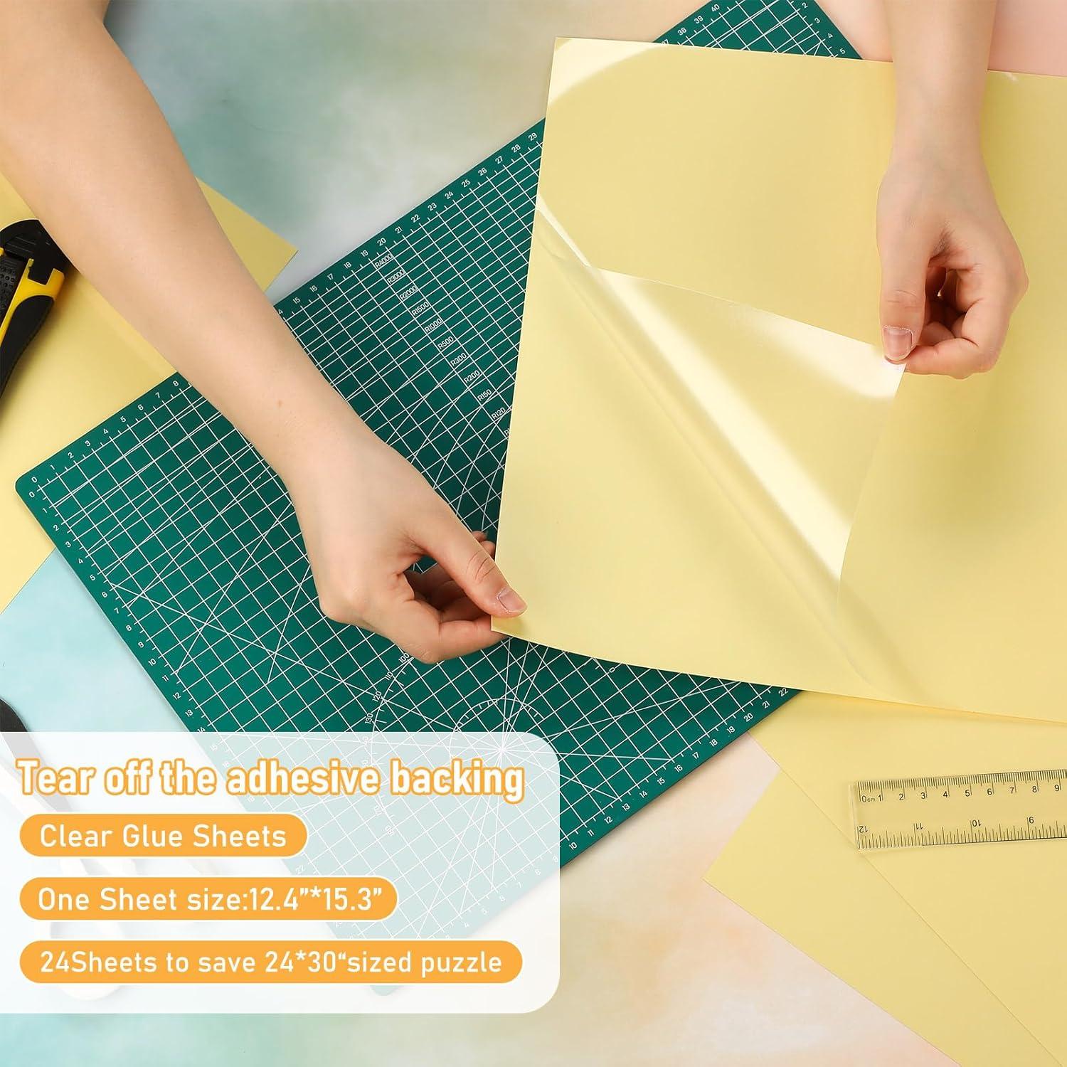 24 Hojas Adhesivas Transparentes para Rompecabezas Arrowbash