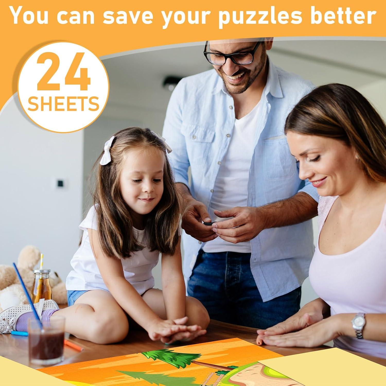 24 Hojas Adhesivas Transparentes para Rompecabezas Arrowbash