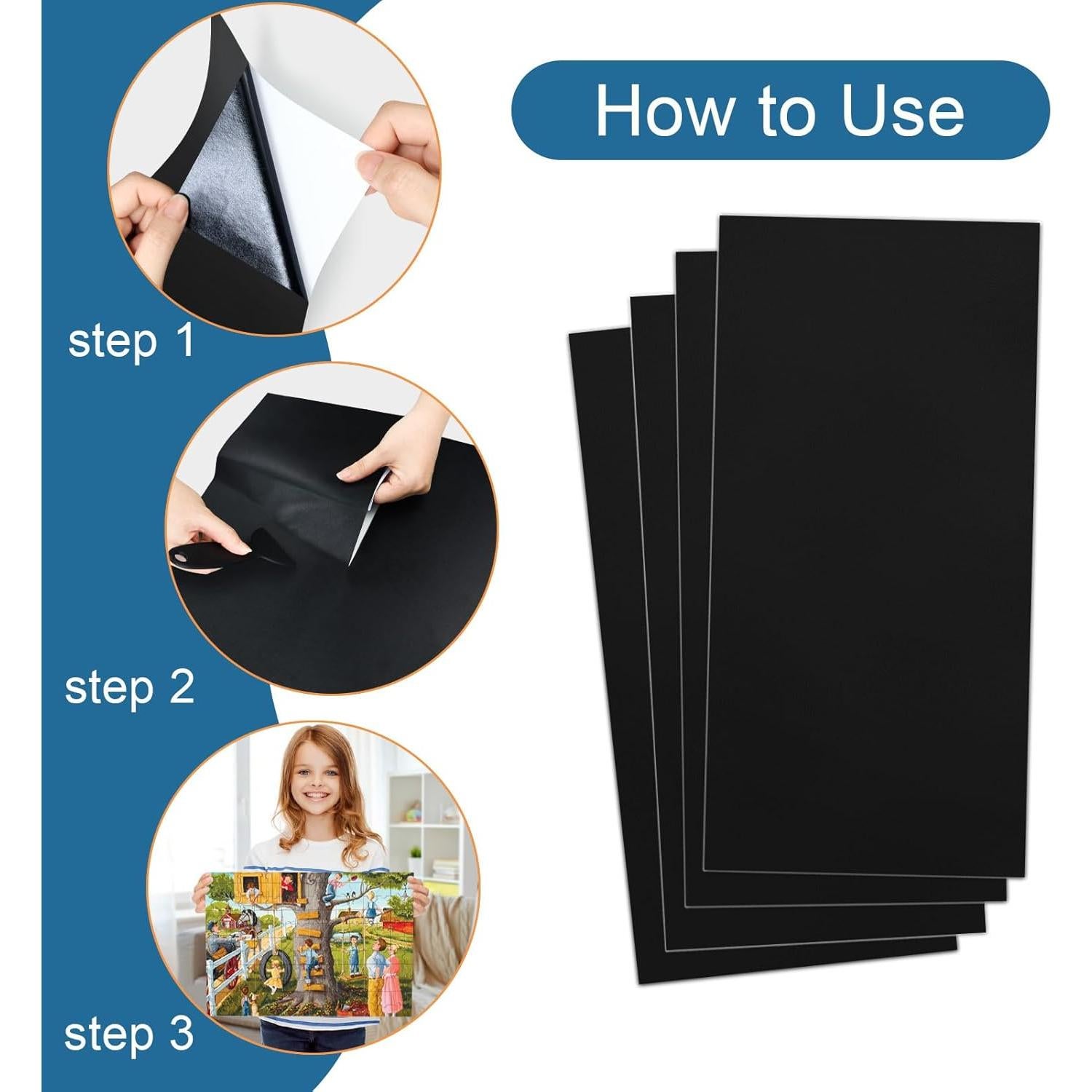 Conservador de Rompecabezas LIKAJON 24 Piezas Negro 37.6x17.8 cm